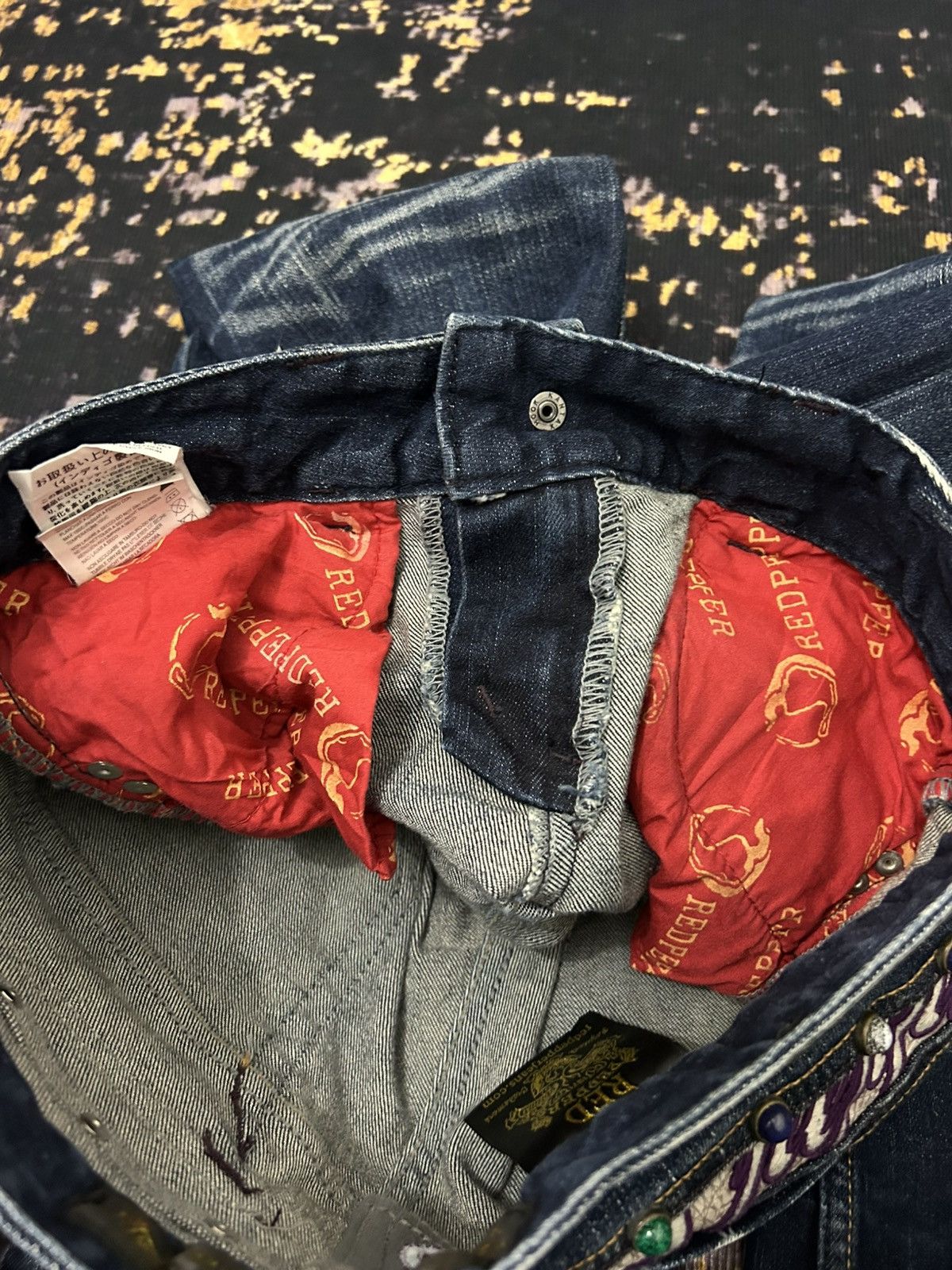 Tornado Mart Redpepper Japan Snake Pocket Washed Flare Jeans Size US 27 - 18 Thumbnail