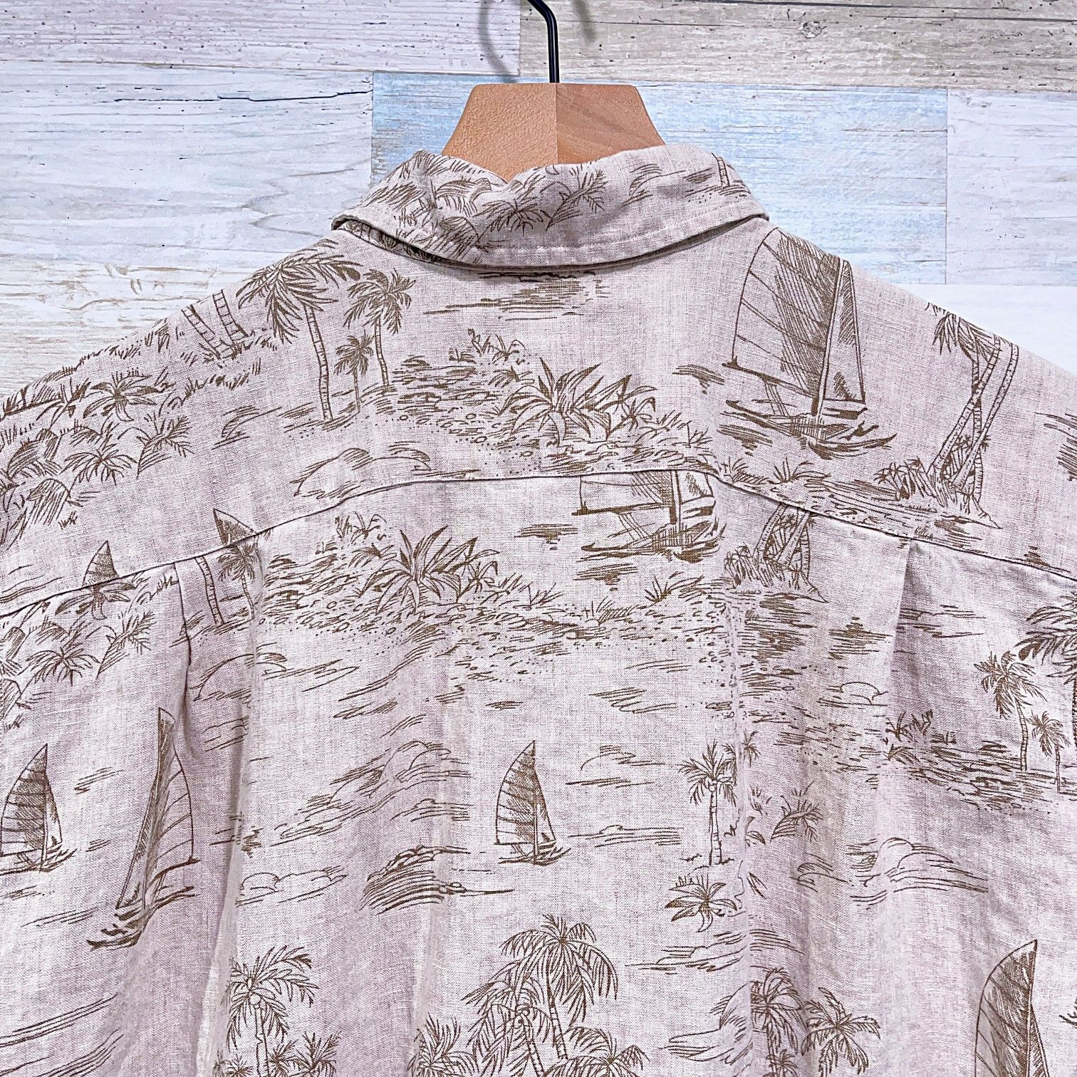 Lands' End Lands End Vintage 90s Linen Tropical Island Shirt Hawaii M Size US M / EU 48-50 / 2 - 4 Thumbnail