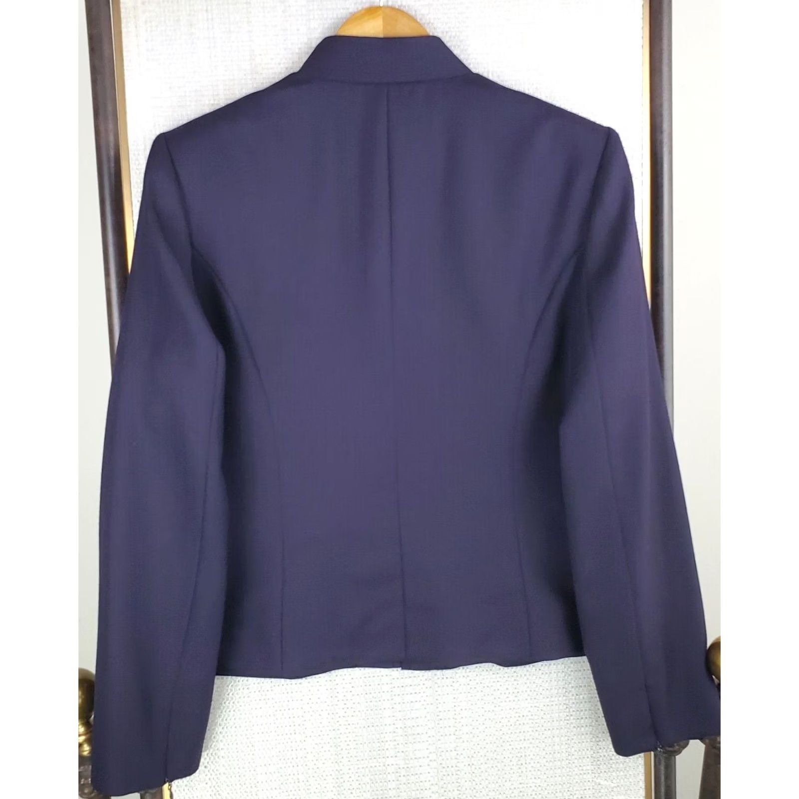 Pendleton VINTAGE Pendleton Womens 12 Jacket Full Zip 100% Virgin Wool Eggplant Moto Coat Size XL / US 12-14 / IT 48-50 - 4 Thumbnail