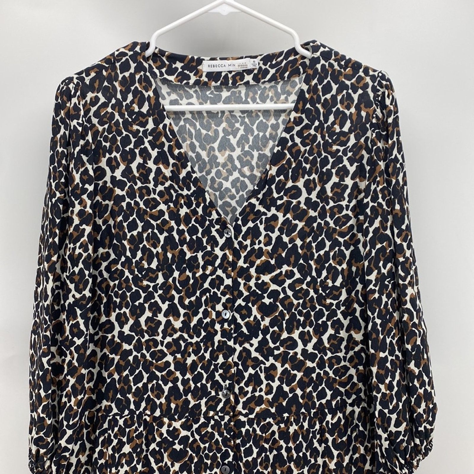 Rebecca Minkoff Rebecca Minkoff chelsea leopard print button front dress M Size M / US 6-8 / IT 42-44 - 7 Thumbnail