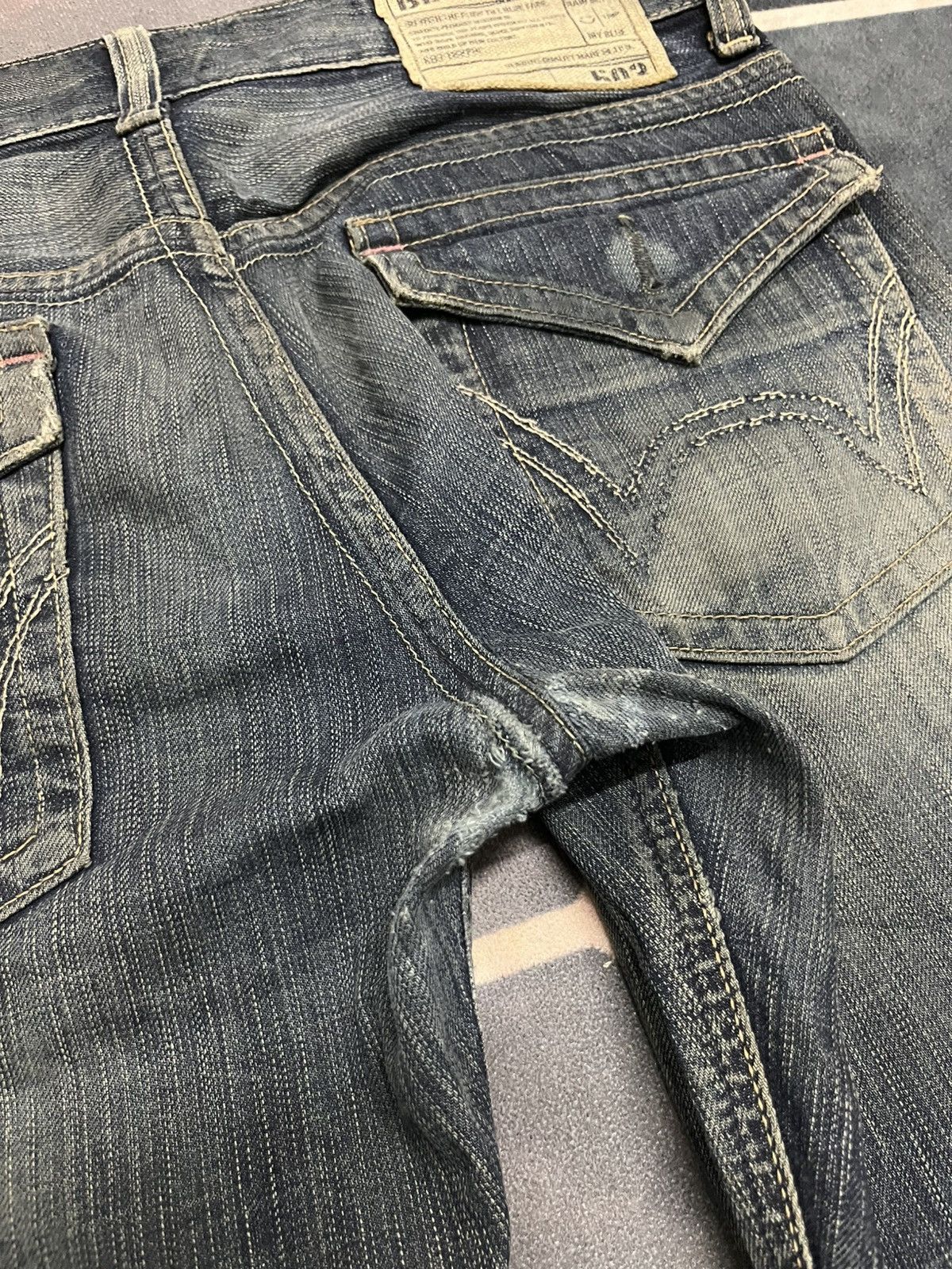 If Six Was Nine 💥Vintage Y2K Edwin Distressed Straight Cut Jeans Size US 34 / EU 50 - 19 Thumbnail