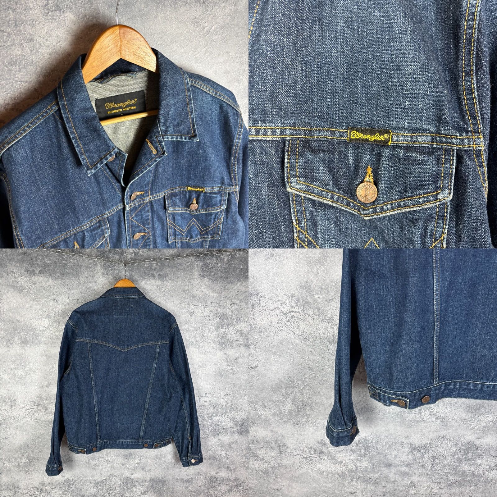 Wrangler Wrangler Denim Jacket Men Blue Cotton Size M Size US M / EU 48-50 / 2 - 8 Thumbnail