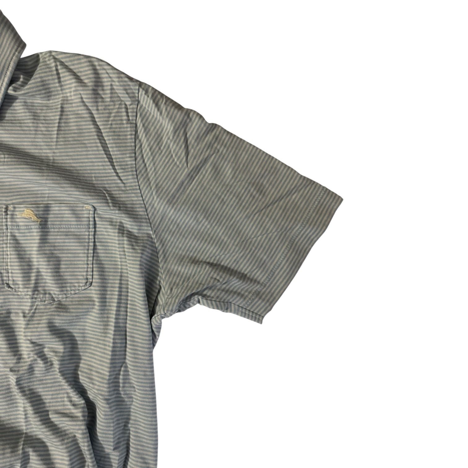 Tommy Bahama Tommy Bahama Baby Blue Striped Polo Lightweight Summer Mode Size US L / EU 52-54 / 3 - 5 Thumbnail