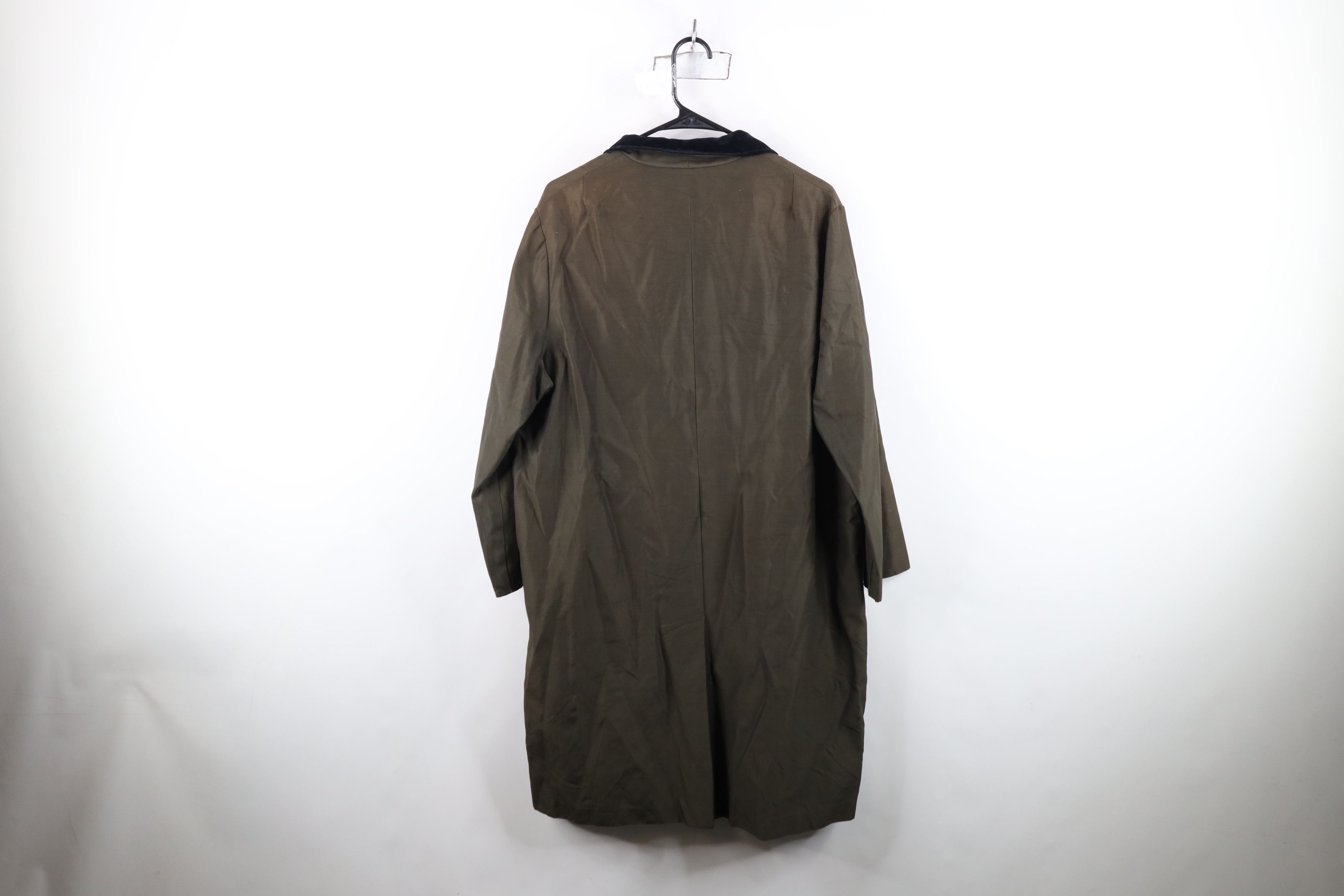 Vintage Vintage 50s Rockabilly Gabardine Velvet Collar Coat Jacket Size XL / US 12-14 / IT 48-50 - 12 Thumbnail