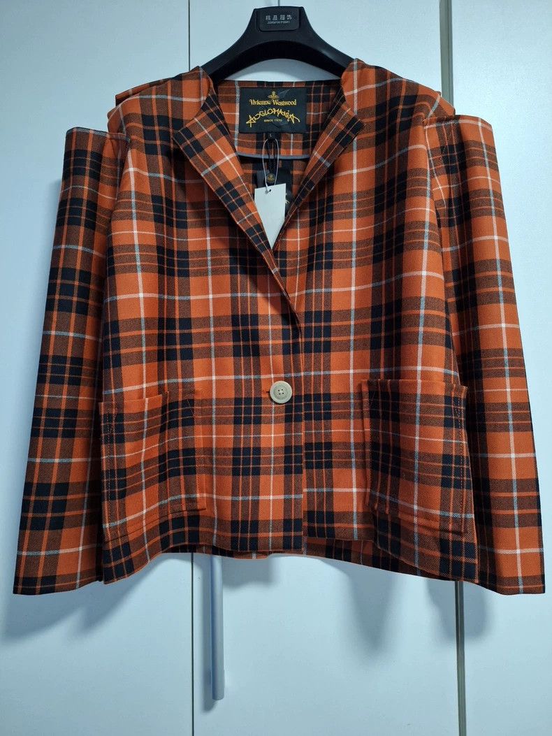 Vivienne Westwood Vivienne Westwood Orange checkered jacket Size L / US 10 / IT 46 - 1 Thumbnail