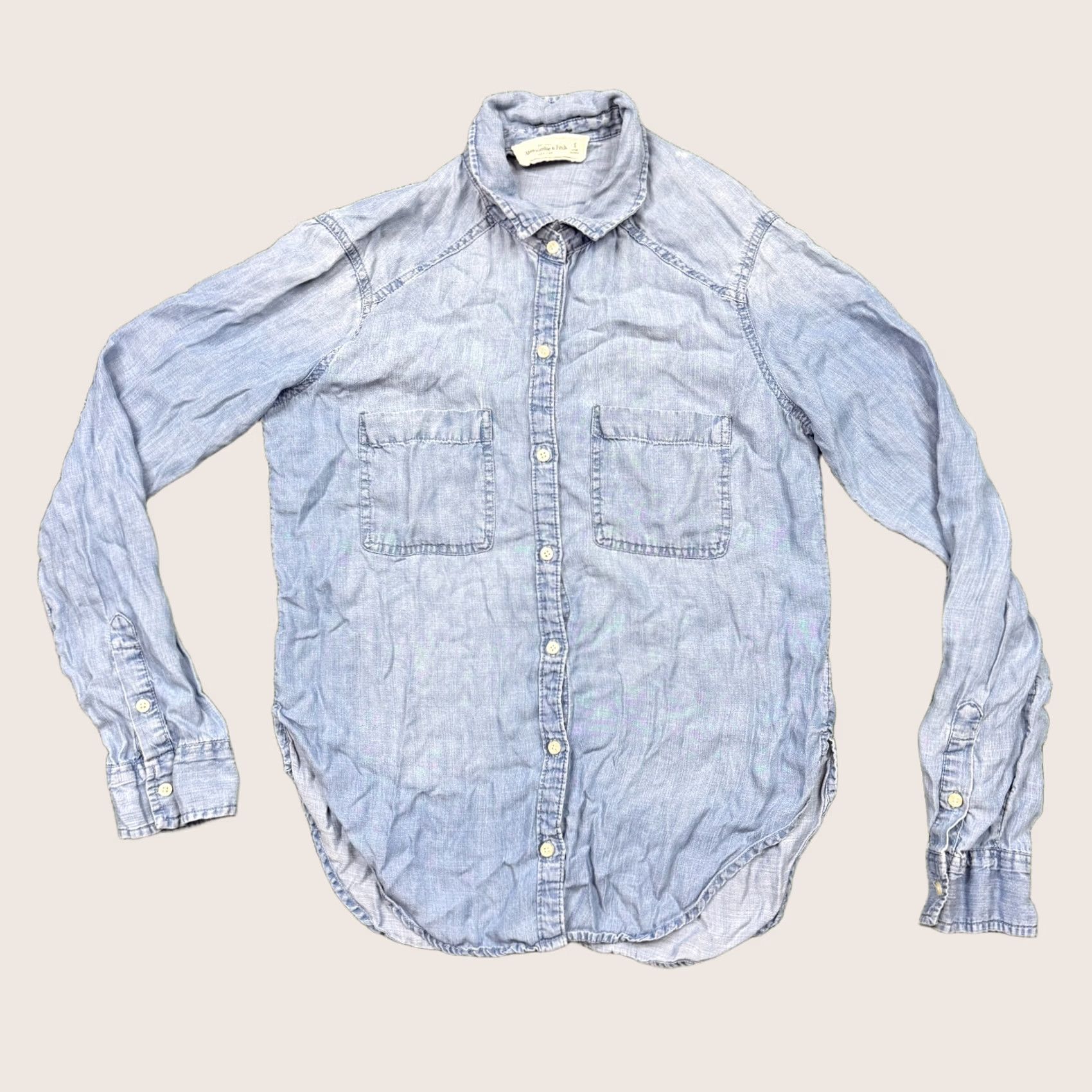 Abercrombie & Fitch VINTAGE Abercrombie Fitch Button Up Shirt Women's S Blue Long Sleeve Size S / US 4 / IT 40 - 1 Thumbnail