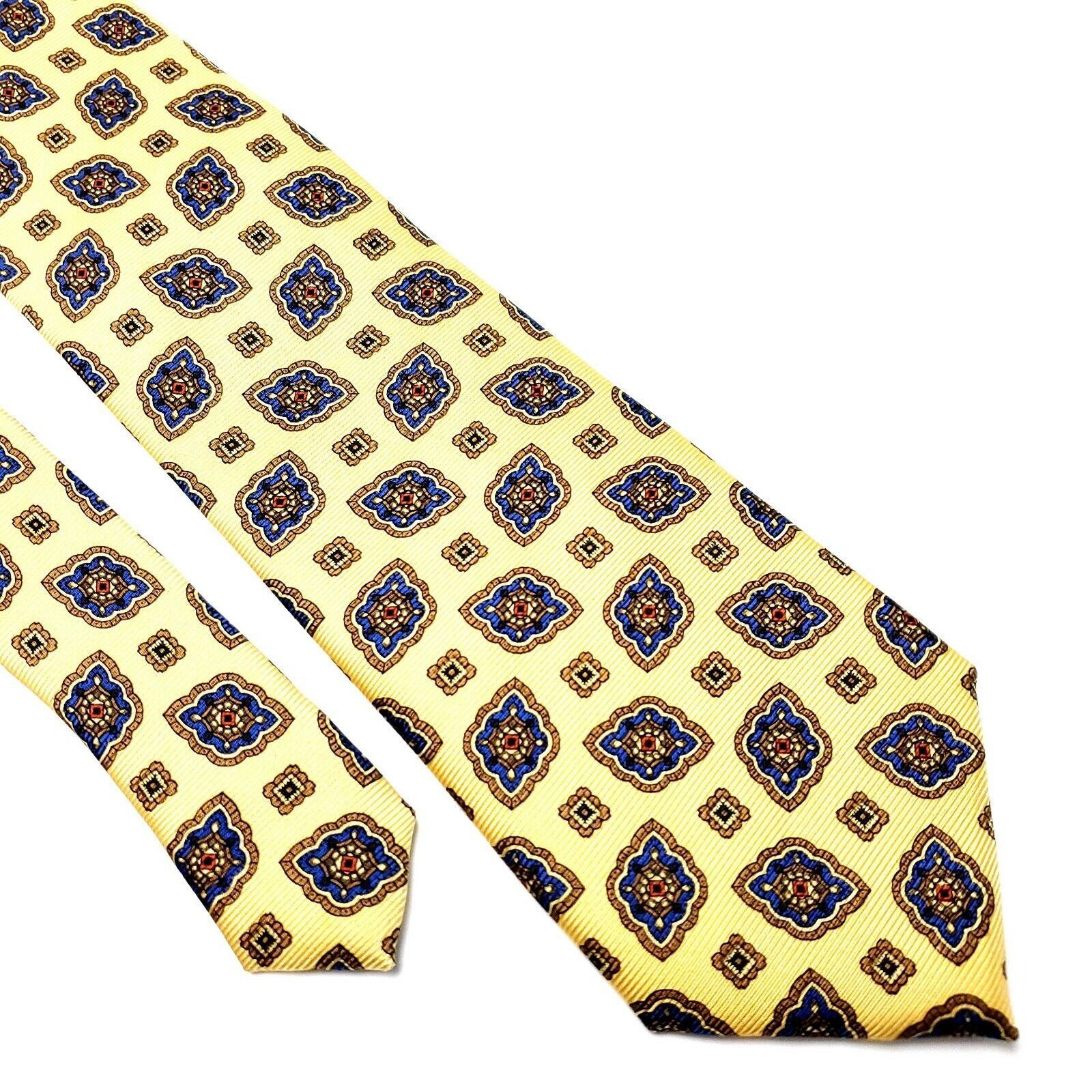 Jos. A. Bank Jos A Bank Silk Tie Print Yellow Geometric Size ONE SIZE - 1 Thumbnail