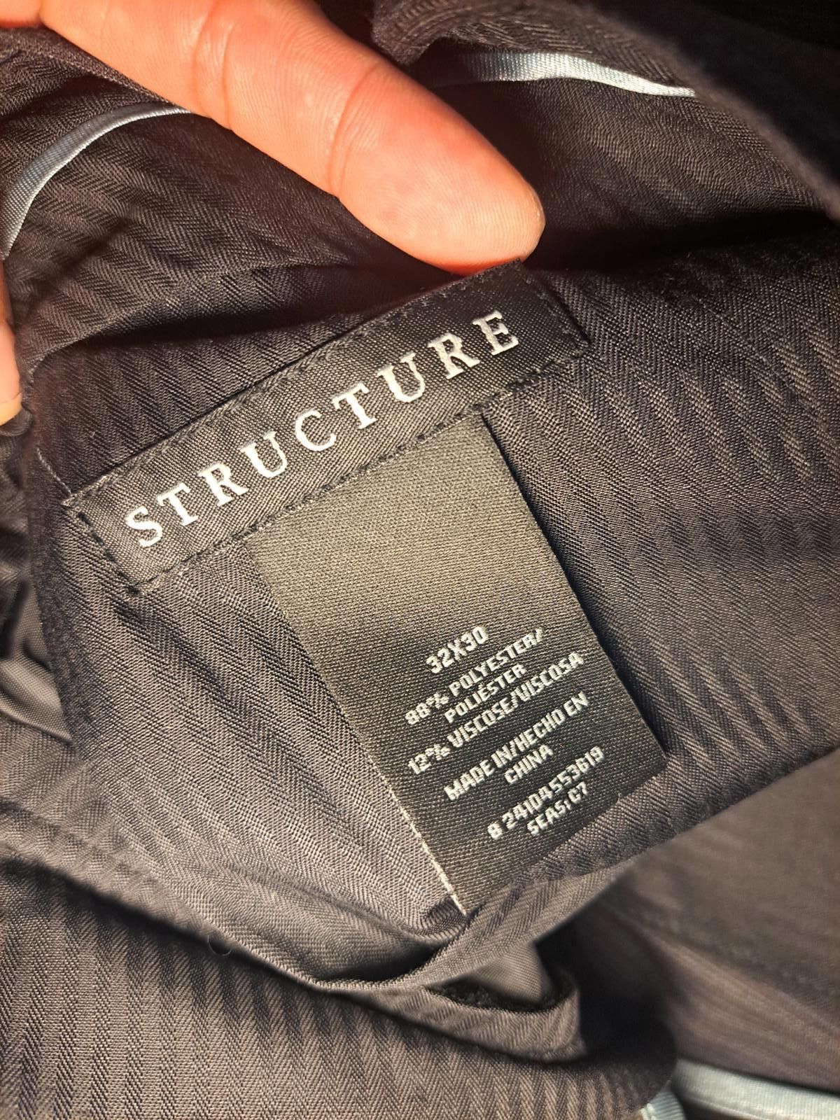 Structure NEW Structure Dress Pants Mens 32x30 Charcoal Gray Striped Size 38R - 2 Thumbnail
