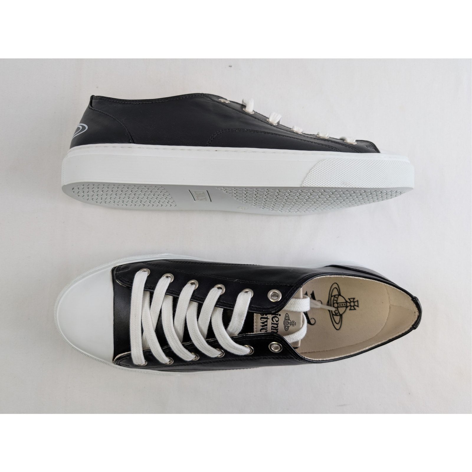 Vivienne Westwood o1rshd1 Plimsoll High Top Eco Leather Sneakers in Black Size US 10 / EU 43 - 2 Thumbnail