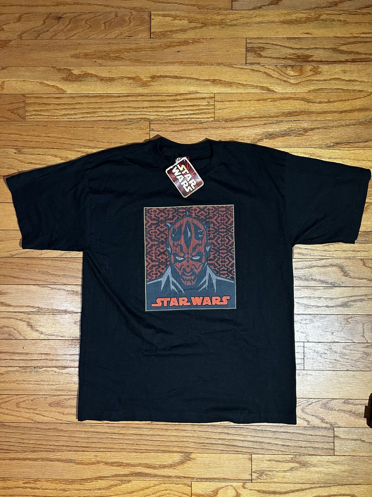 Image of Vintage Darth Maul Textured Graphic T in Black, Men's (Size XL)