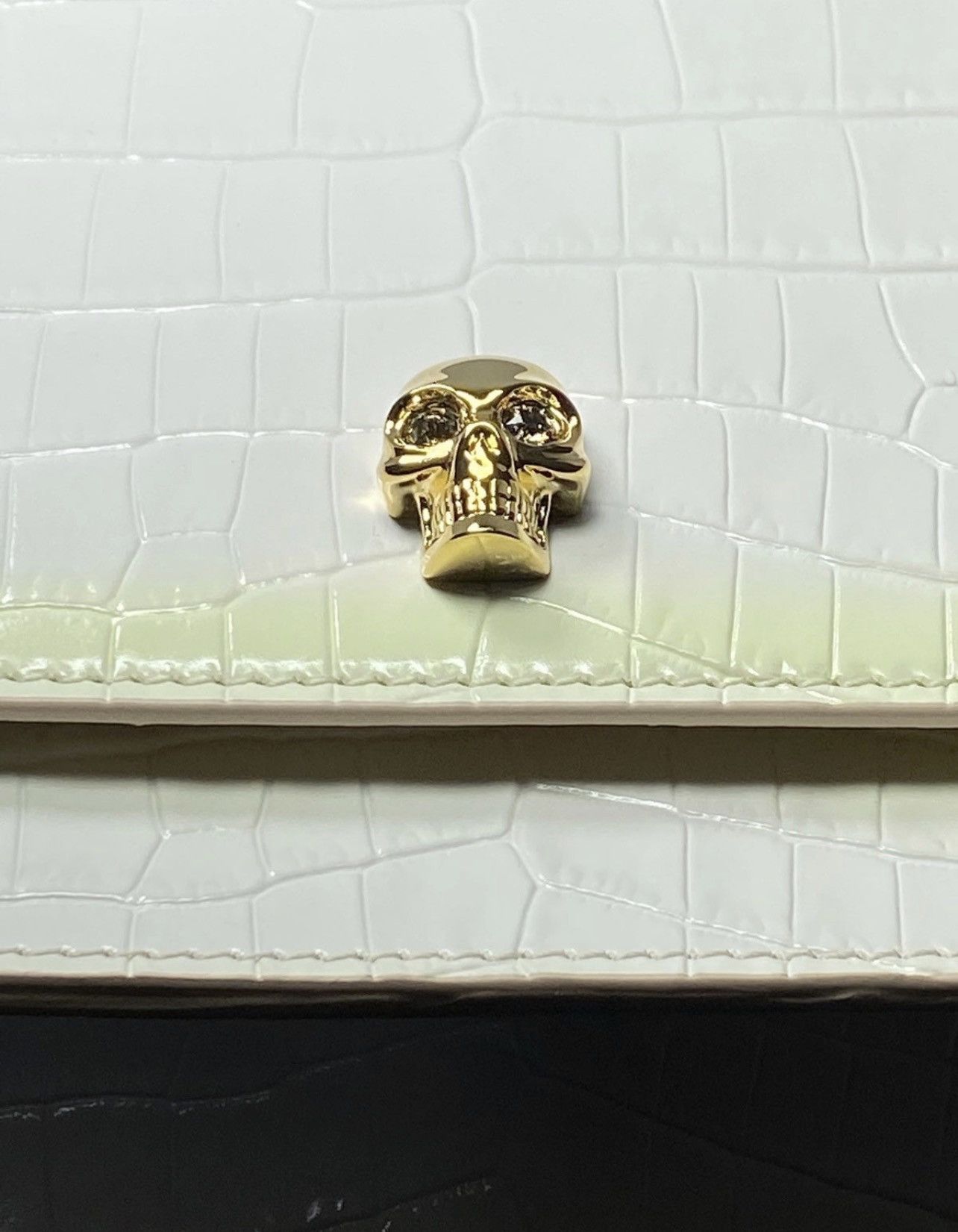 Alexander McQueen Alexander McQueen Small Skull Croc-Embossed Shoulder Bag Size ONE SIZE - 7 Thumbnail