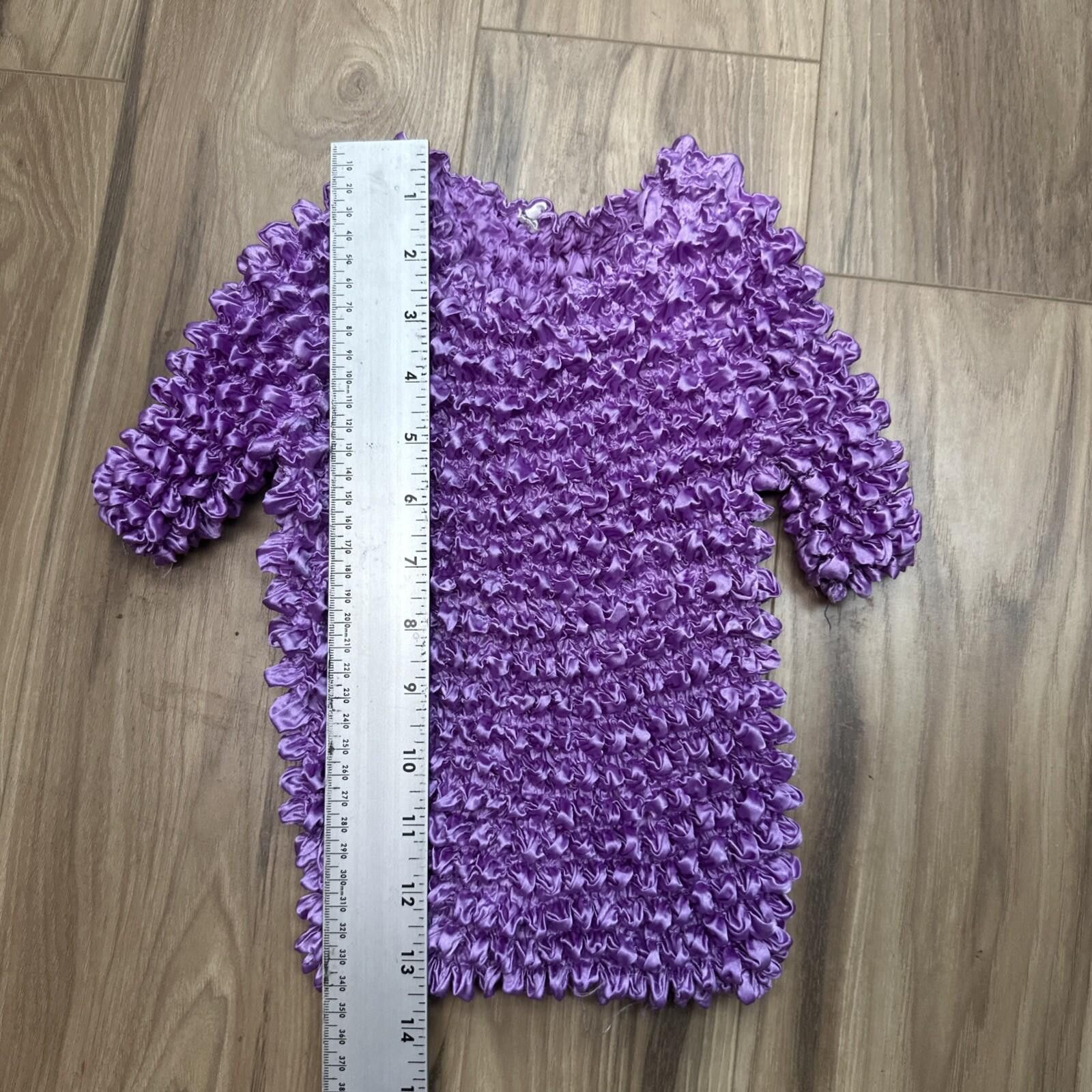FCUK Vintage Y2K 90s Satin Purple Popcorn Magic Stretch Top Fairy Size ONE SIZE - 2 Thumbnail