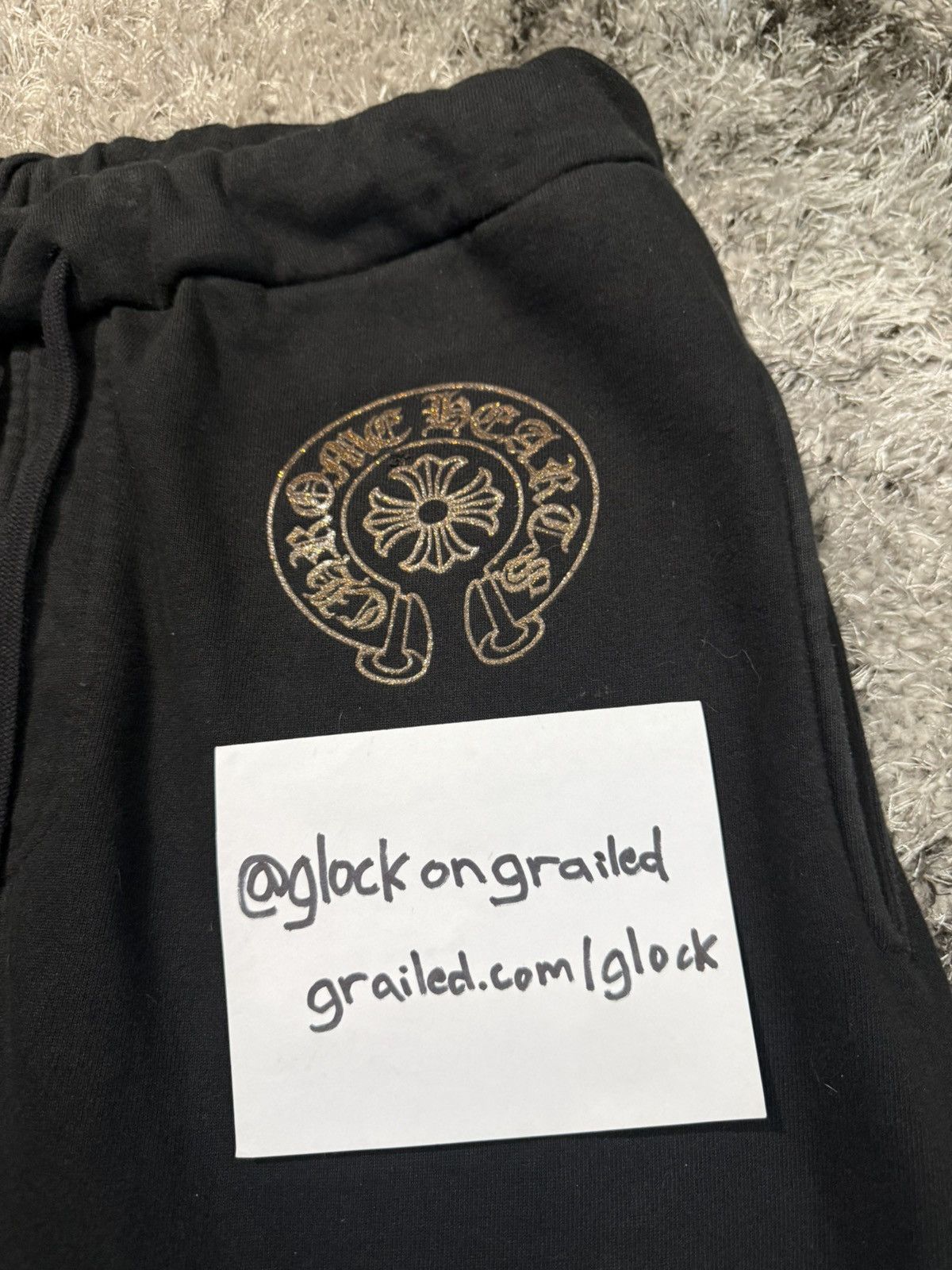 Chrome Hearts Chrome Hearts 1988 Glitter Print Horseshoe Sweatpants Size M Size US 33 - 2 Thumbnail
