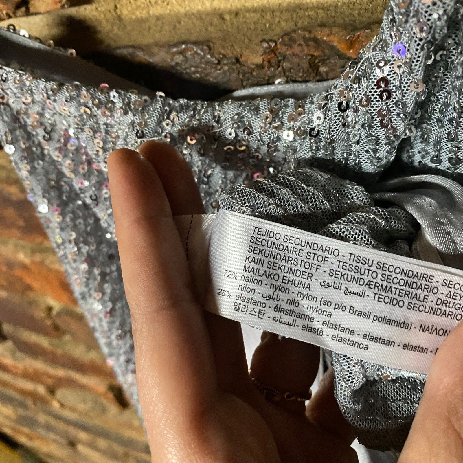 Zara Zara Silver Sequined One Shoulder Long Sleeve Bodysuit Large Size L / US 10 / IT 46 - 8 Thumbnail