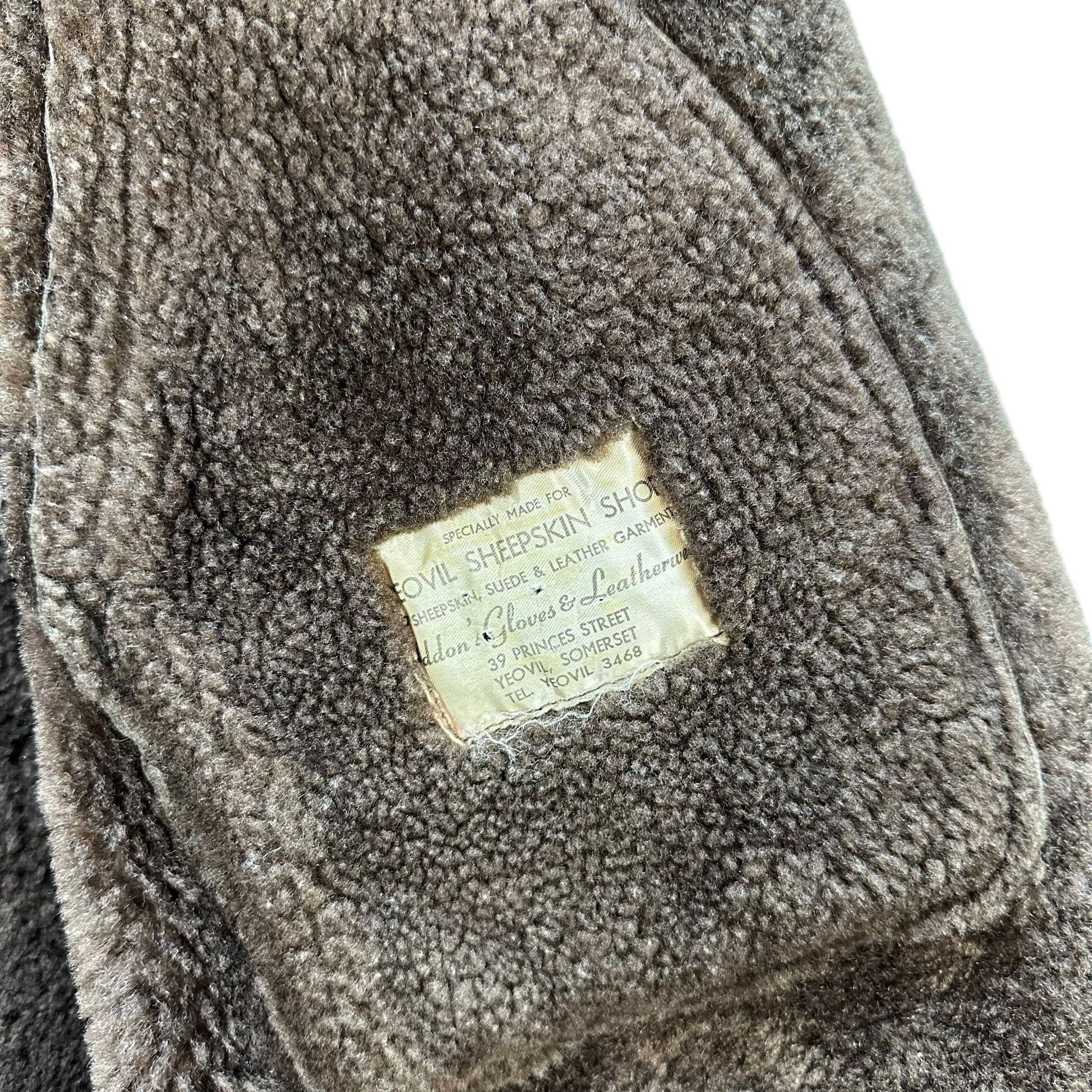 Vintage YEOVIL SHEEPSKIN SHOP Suede Leather Coat Jacket #A50-1180 Size S / US 4 / IT 40 - 8 Thumbnail