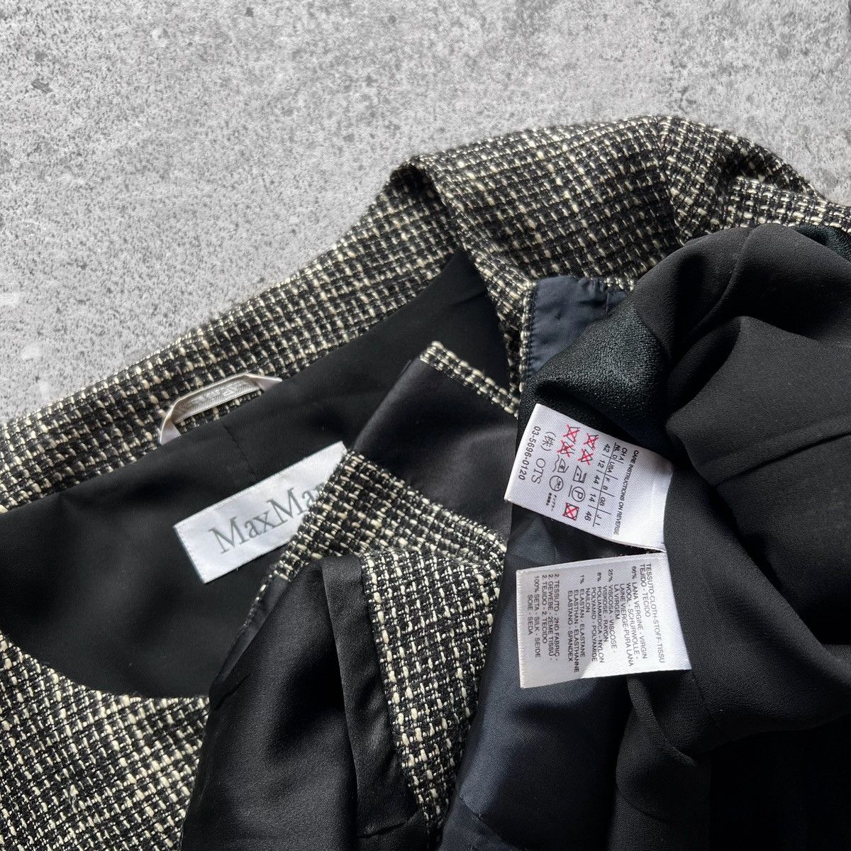 Max Mara Max Mara Womens Premium Gray Wool Long Sleeve Blazer Jacket Size M / US 6-8 / IT 42-44 - 7 Thumbnail