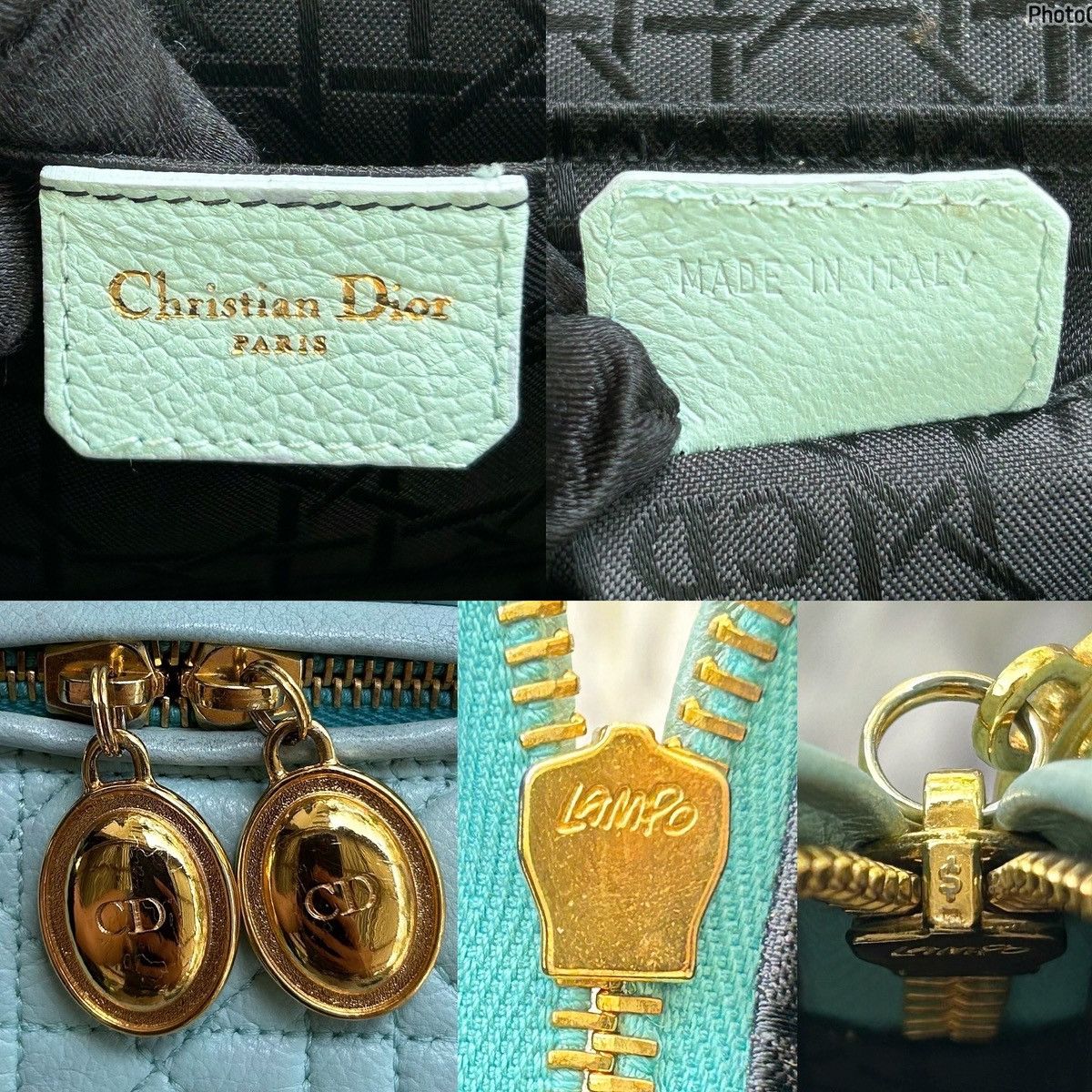 Dior × Vintage Christian Dior Cannage Lady Dior Vanity Lambskin Handbag Size ONE SIZE - 9 Thumbnail