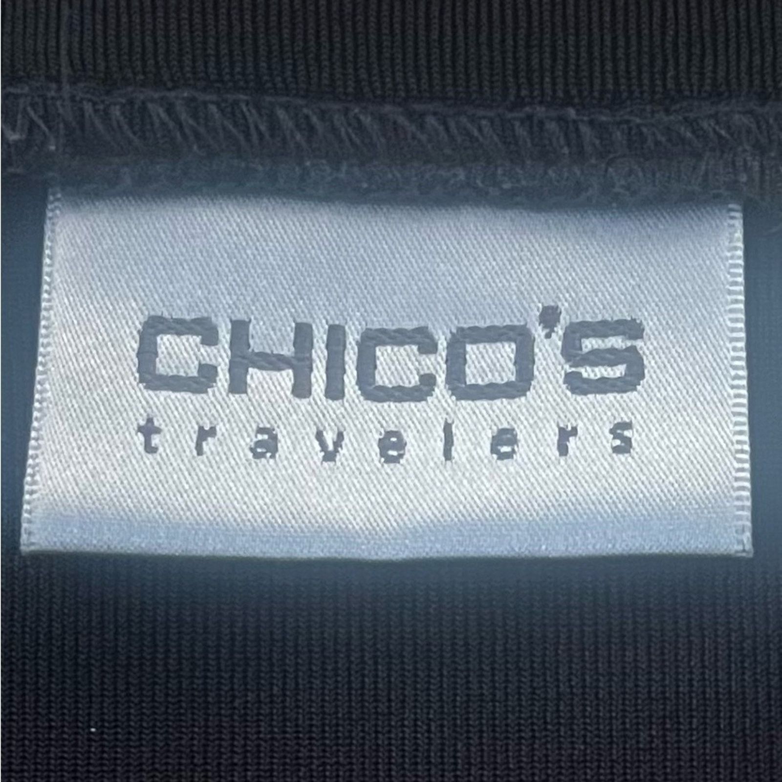 Chicos Chico's Travelers Black long sleeve Ruffled Blouse, 3 (16) Size L / US 10 / IT 46 - 6 Thumbnail