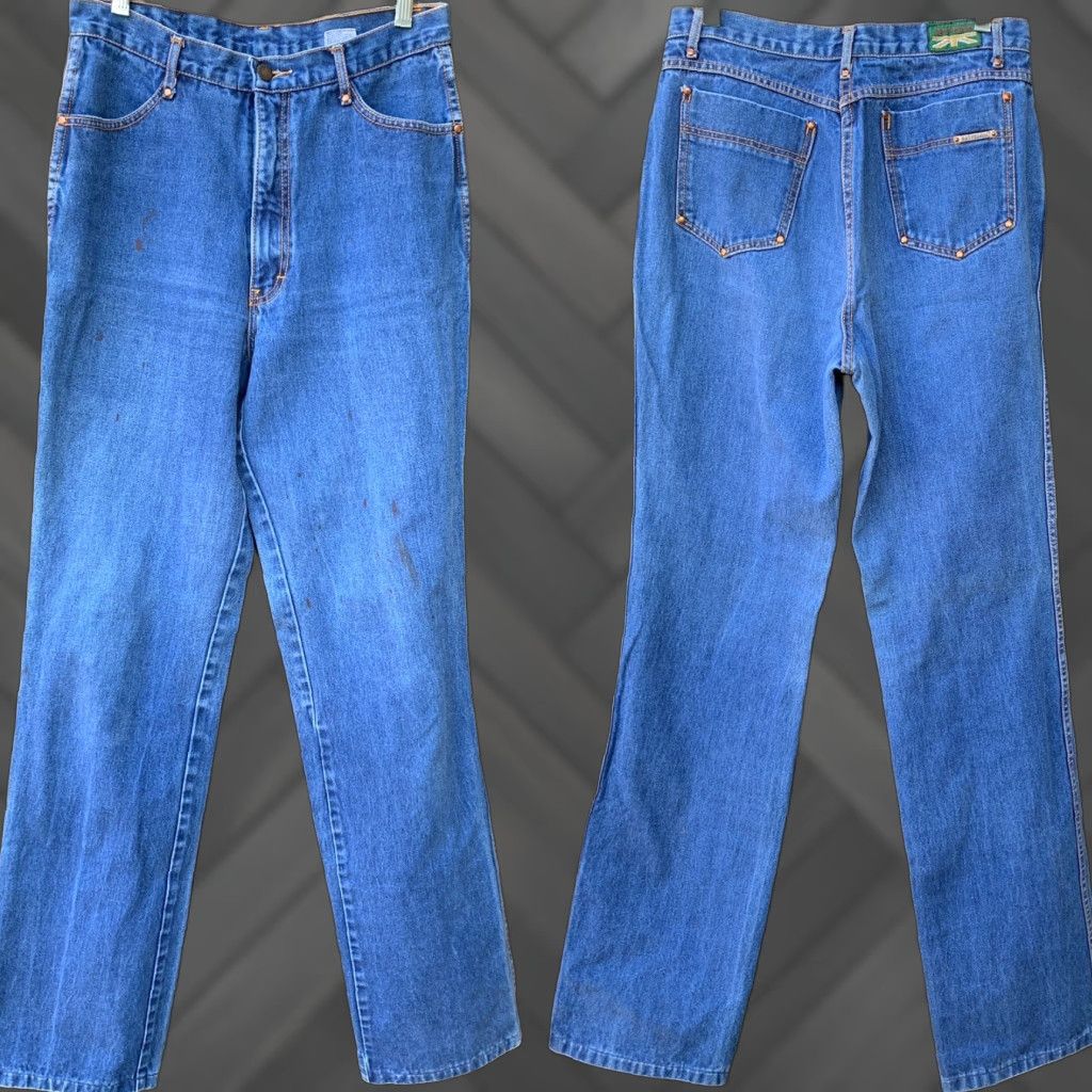 Vintage VINTAGE Brittania Jeans 30” Waist 16 Regular Denim 80s 70s High Waist Men’s Womens Girls Boys 1980s Blue Singe Pair Original Size 38" / US 16 / IT 52 - 1 Thumbnail