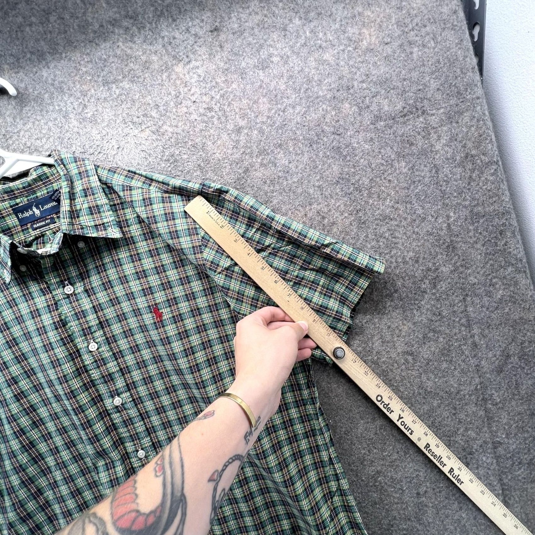 Ralph Lauren Ralph Lauren Shirt Mens Medium Green Plaid Short Sleeve Button Front Classic Fit Mens Size US M / EU 48-50 / 2 - 3 Thumbnail