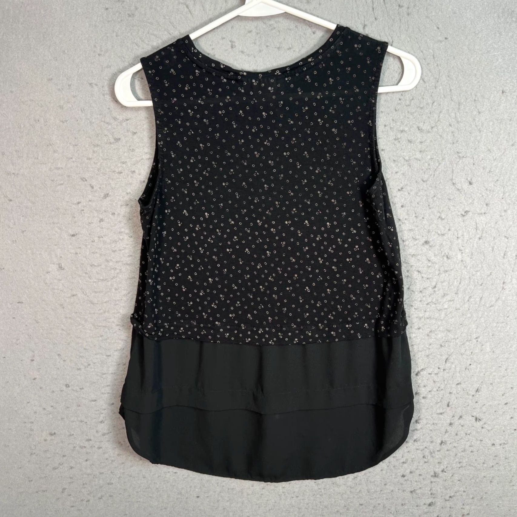 Loft Ann Taylor Loft Womens Small Black Sleeveless High-Low Top Floral Print Size S / US 4 / IT 40 - 2 Thumbnail