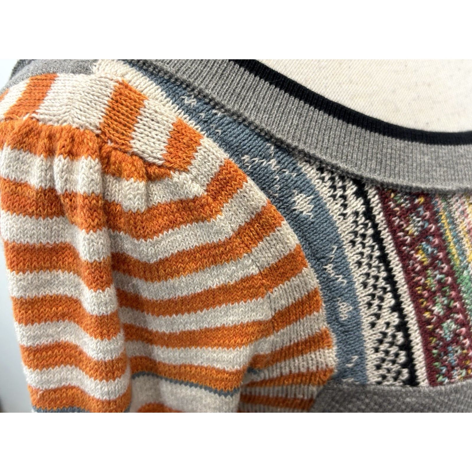 Free People Free People Top Women XS Orange Fair Isle Sweet Gal Thermal Sweater Relaxed Boho Size XS / US 0-2 / IT 36-38 - 6 Thumbnail