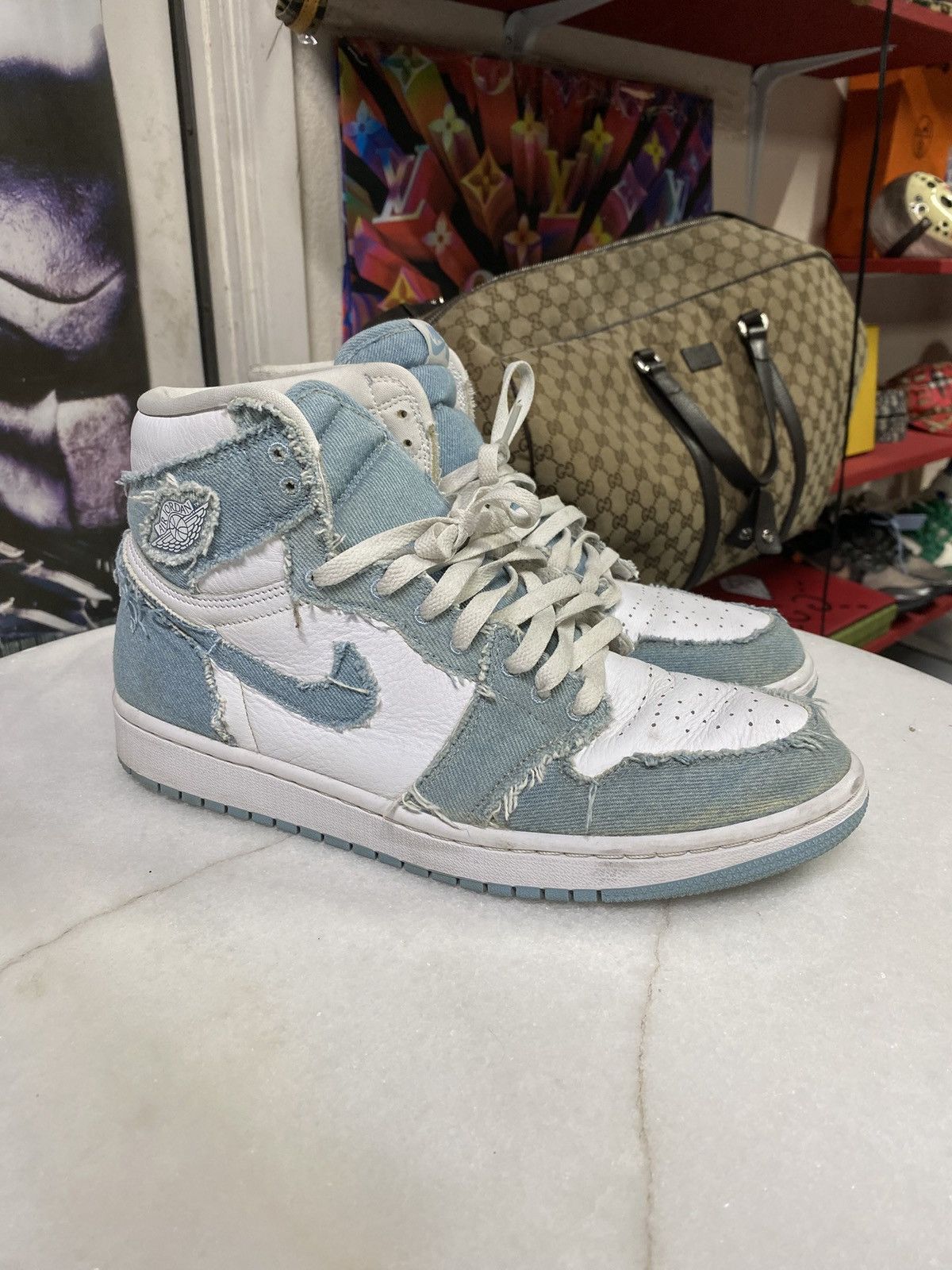 Jordan Brand Jordan 1 Retro High OG Denim Sneakers Size 10 Size US 10 / EU 43 - 2 Thumbnail