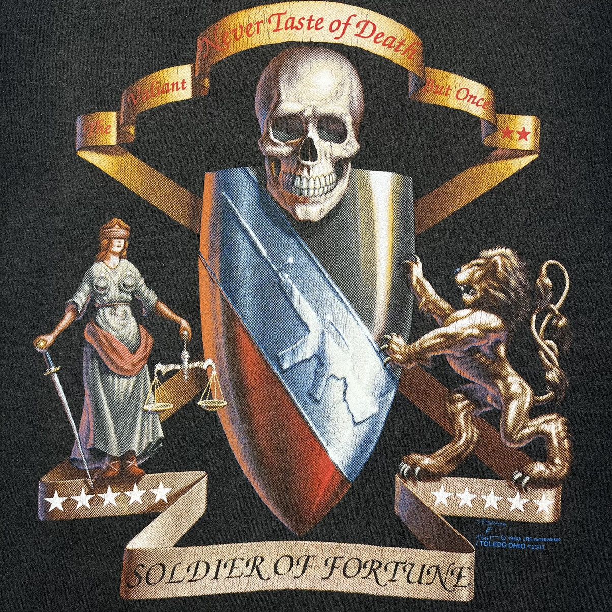 Vintage Vintage Soldier Of Fortune “never taste of death” tee 1990’s Size US XL / EU 56 / 4 - 6 Thumbnail