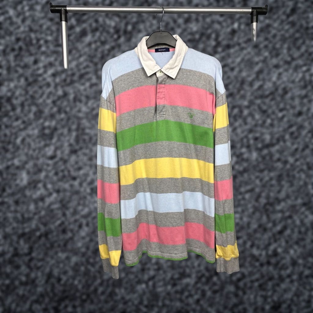 Gant Gant Polo Rugby Shirt Mens XXL Striped Long Sleeve Button Collared Multicolor Logo Shirt Size US XXL / EU 58 / 5 - 1 Thumbnail