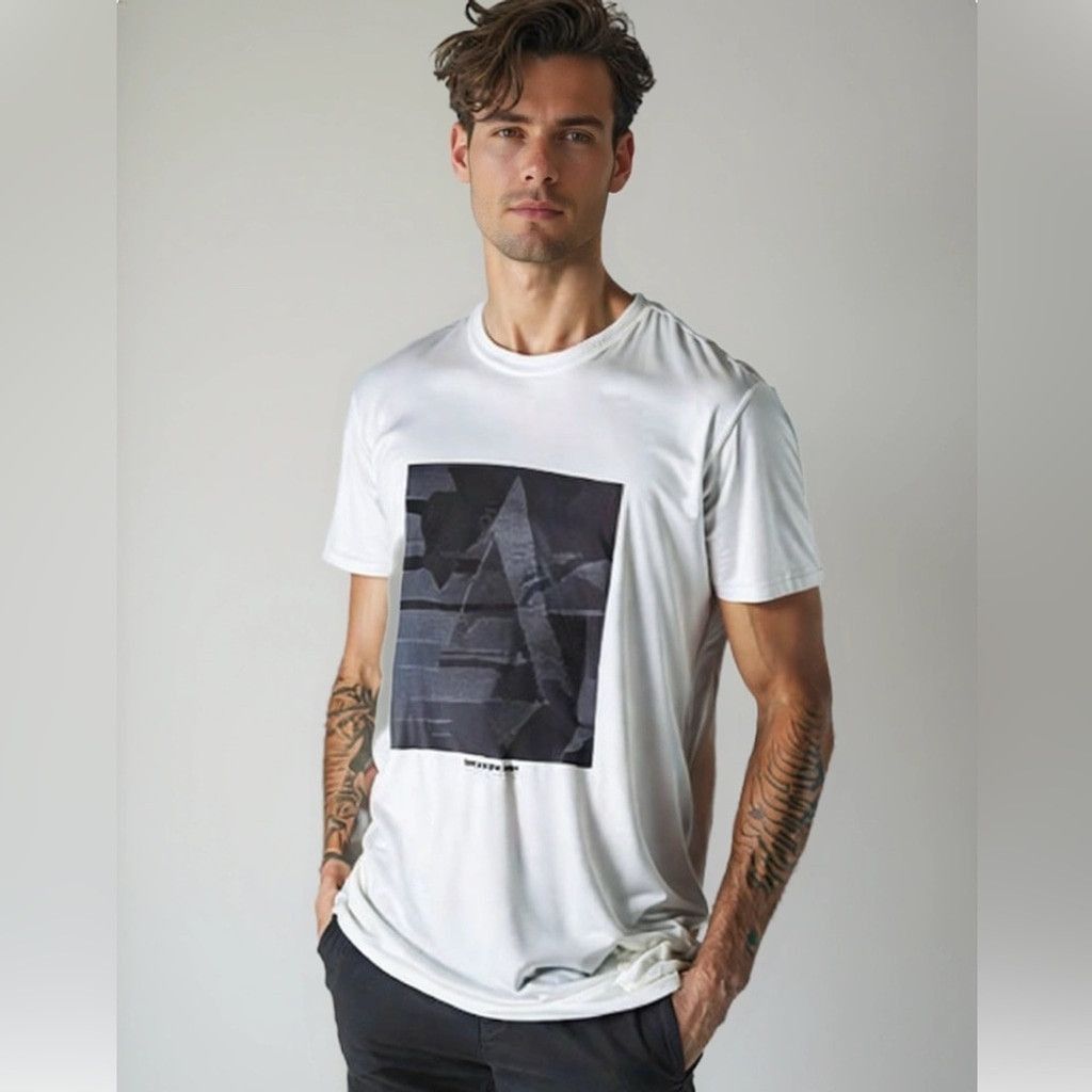 Emporio Armani Armani Jeans Made in Italy Graphic T-Shirt Statement Tee XL Size US XL / EU 56 / 4 - 1 Thumbnail