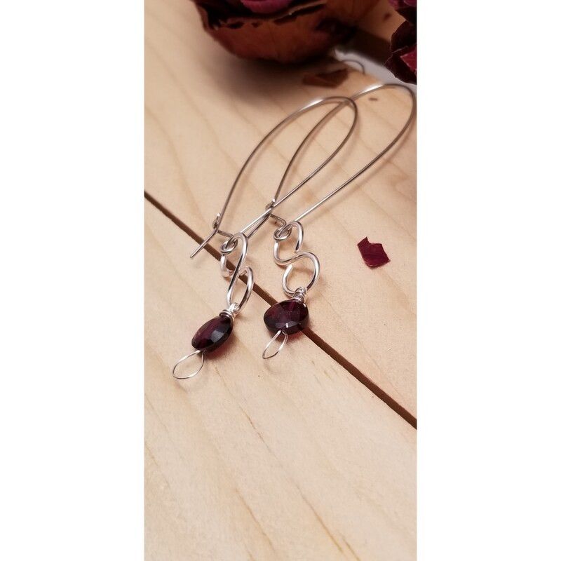 Handmade Handmade Dainty Silver & Purple Dangle Earrings Size ONE SIZE - 6 Thumbnail