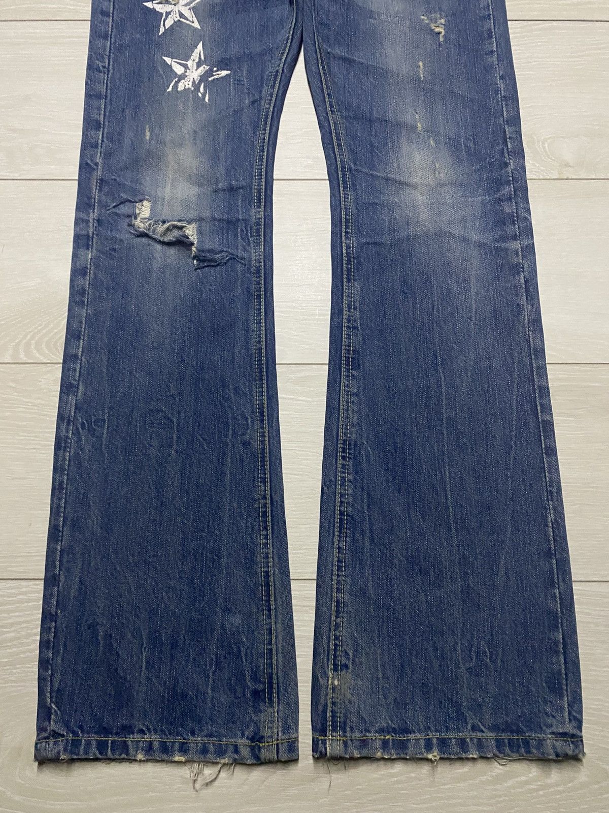 Beauty Beast Vintage Japanese Buzz Spunky Star Flare Repair Jeans Size US 32 / EU 48 - 5 Thumbnail