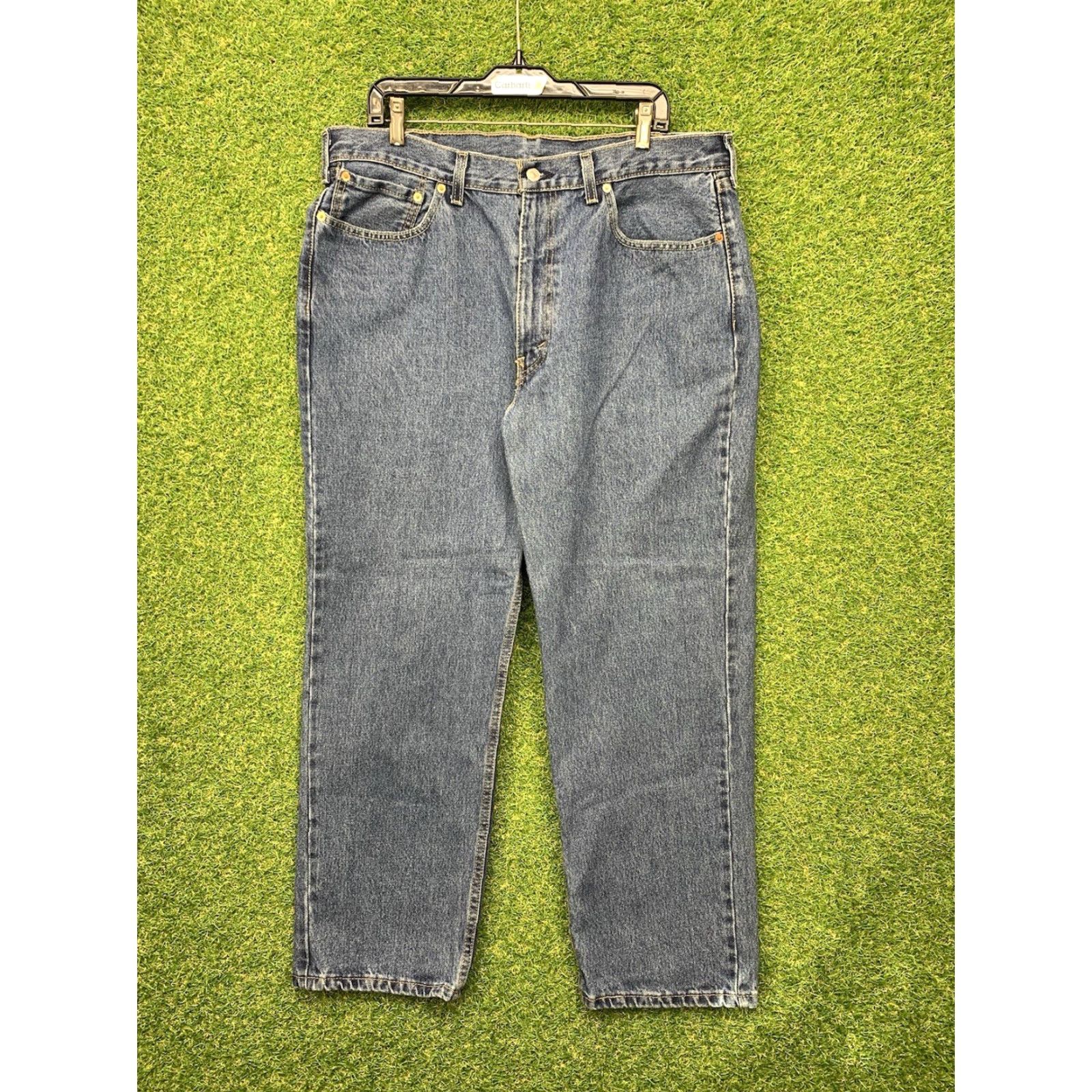 Levi's VINTAGE Levi's 550 Jeans Mens 38x29 Relaxed Fit Tapered Dark Wash Denim Workwear Blue 80s 90s Grunge Retro Classic Levi's Mens Jeans Size US 38 / EU 54 - 2 Thumbnail