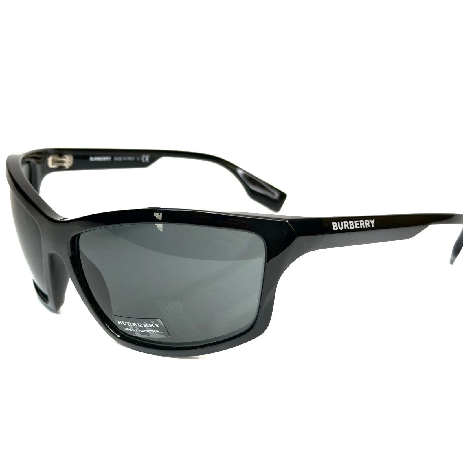 Burberry BURBERRY BE4297 4297 Wrap Mask Black Sunglasses Unisex Size ONE SIZE - 2 Thumbnail