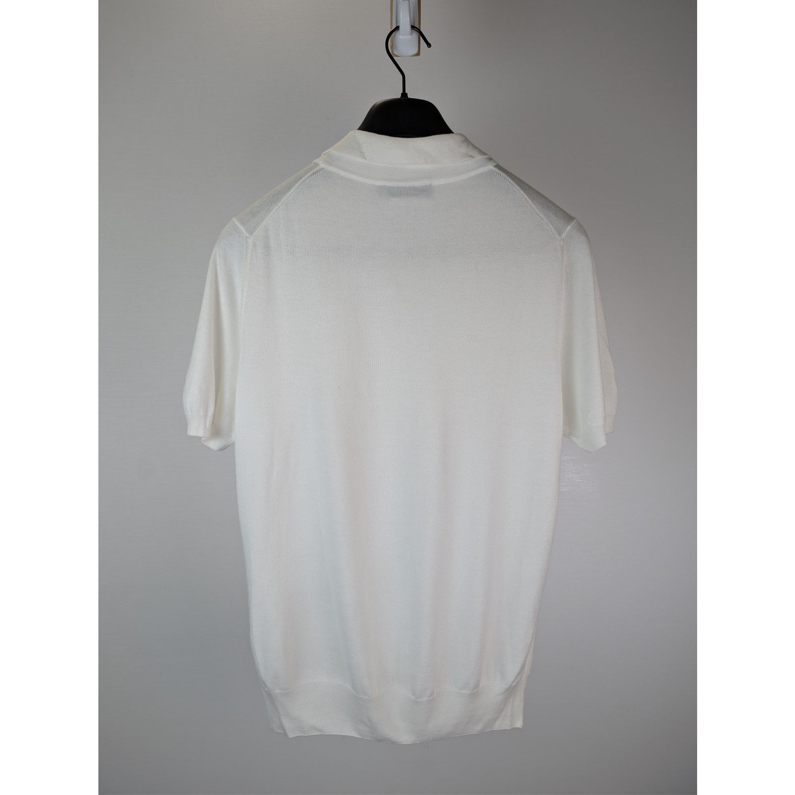 Brunello Cucinelli o1rshd1 CC20 Knited Polo Shirt in White Size US M / EU 48-50 / 2 - 9 Thumbnail