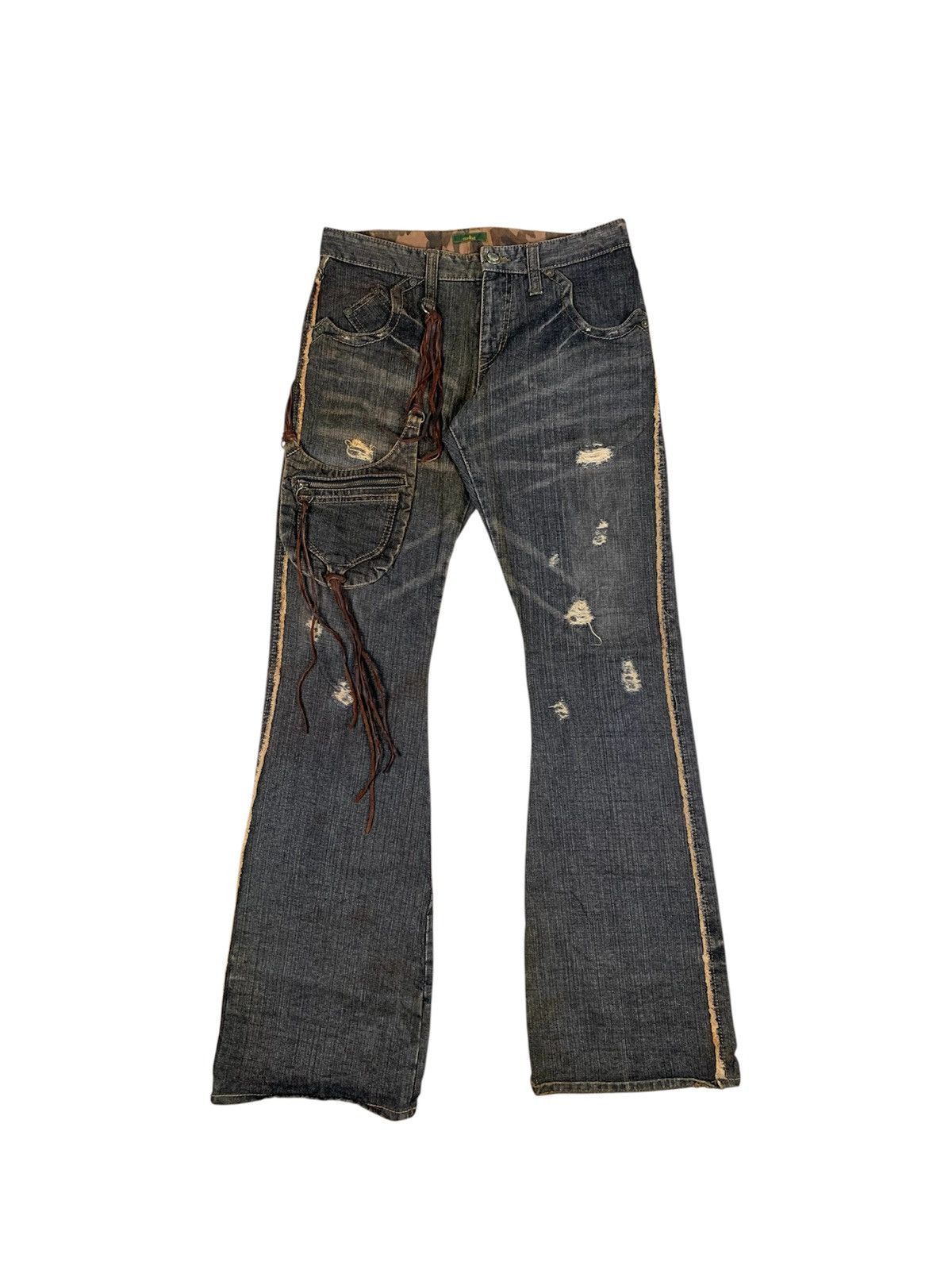 Obelisk 2000s OBELISK Gun Holster Western Flare Jeans Size US 32 / EU 48 - 1 Thumbnail