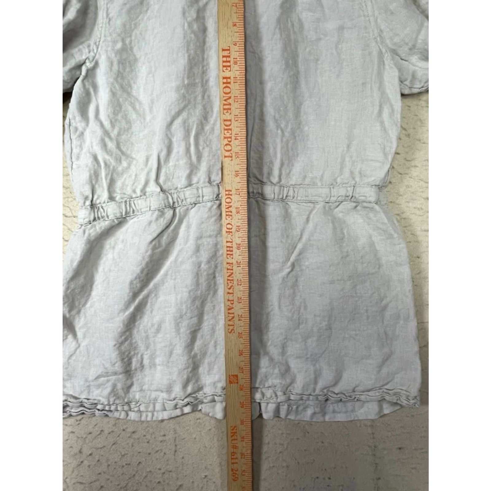 Jones New York Jones New York Jacket Women M Beige Linen Gold Snaps Drawstring Waist Pockets Mid-Length Size M / US 6-8 / IT 42-44 - 3 Thumbnail
