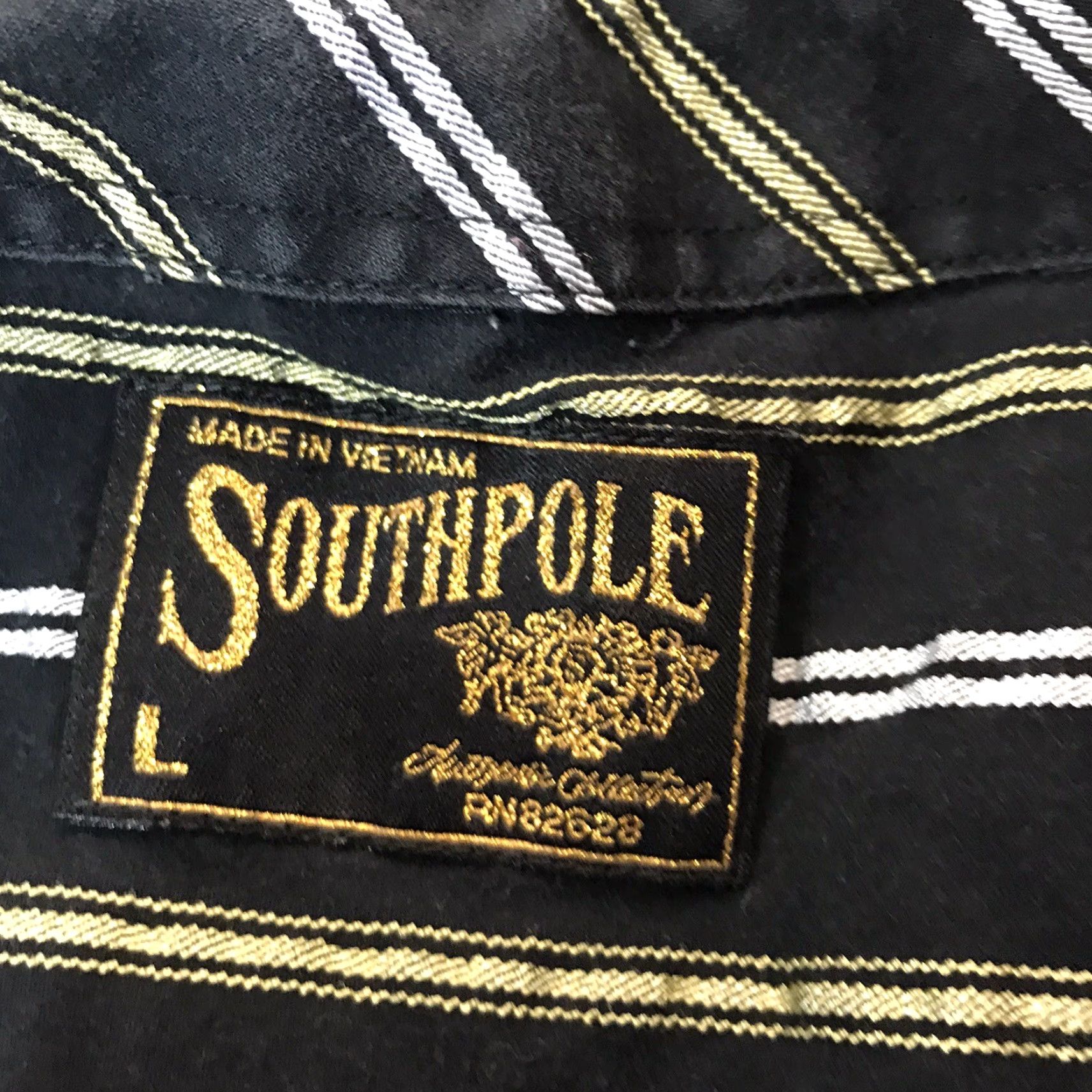 Southpole VINTAGE Southpole Men's Shirt, Button-Up, Striped, Black, Size L, Casual Business Party Winter Fall Size US L / EU 52-54 / 3 - 4 Thumbnail