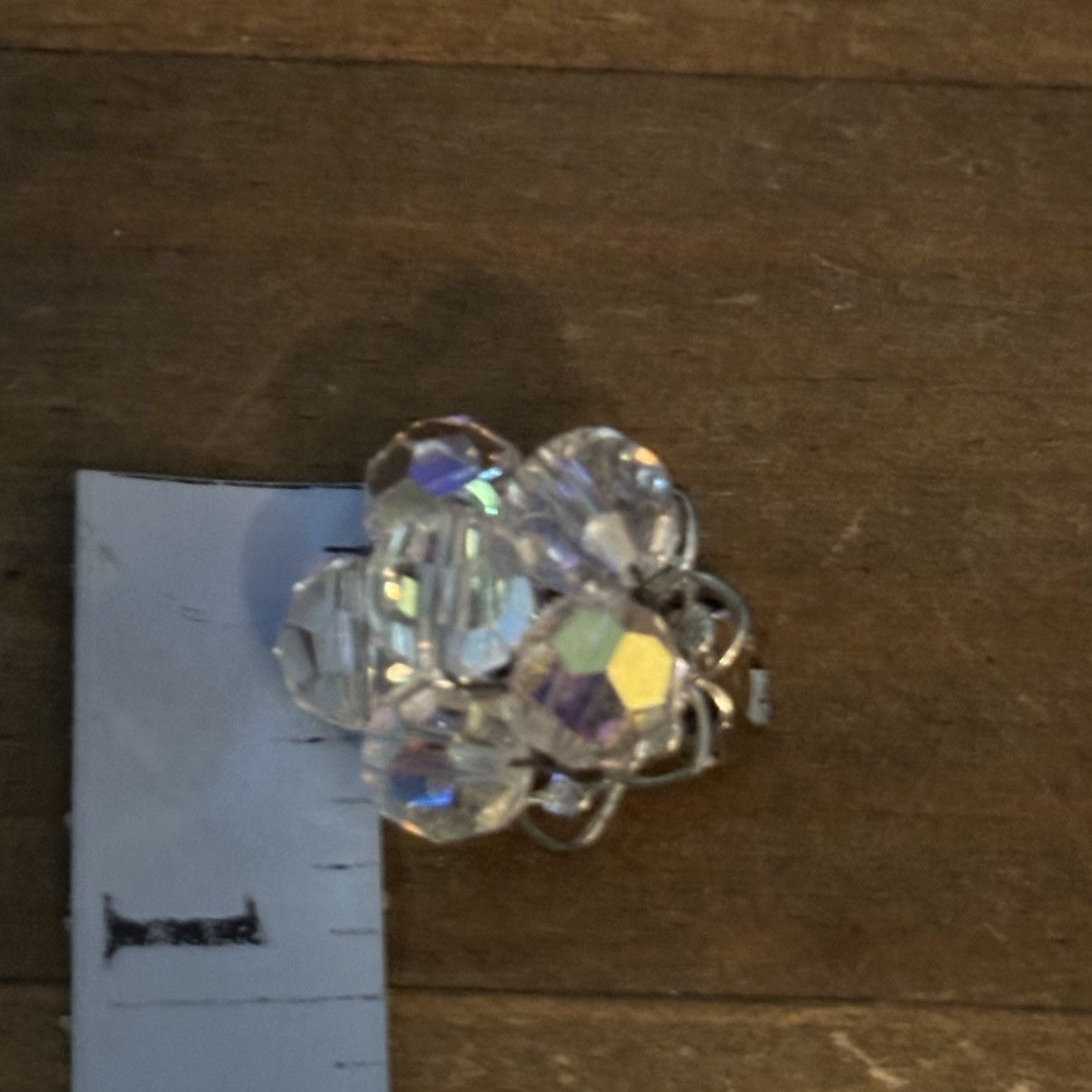 Vintage Vintage Aurora Borealis cluster bead clip on earrings Size ONE SIZE - 2 Thumbnail