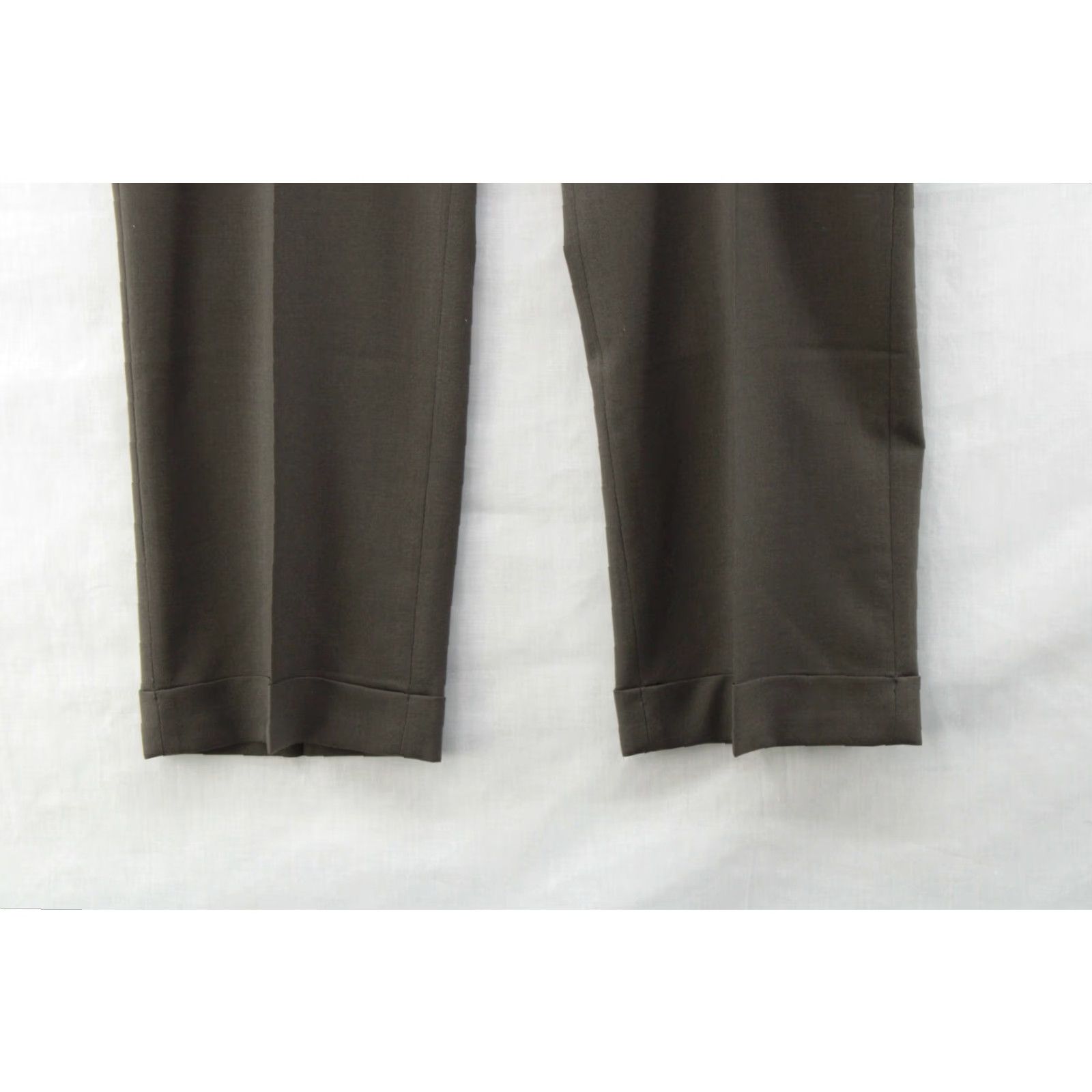 Vintage Louis Raphael Pants Mens 36 X 31 Pleated Cuffed Bark 100% Merino Wool NWT Tailored Dress Pants Men's Flat Front Pocket: Slash Vintage? No. Size US 36 / EU 52 - 3 Thumbnail