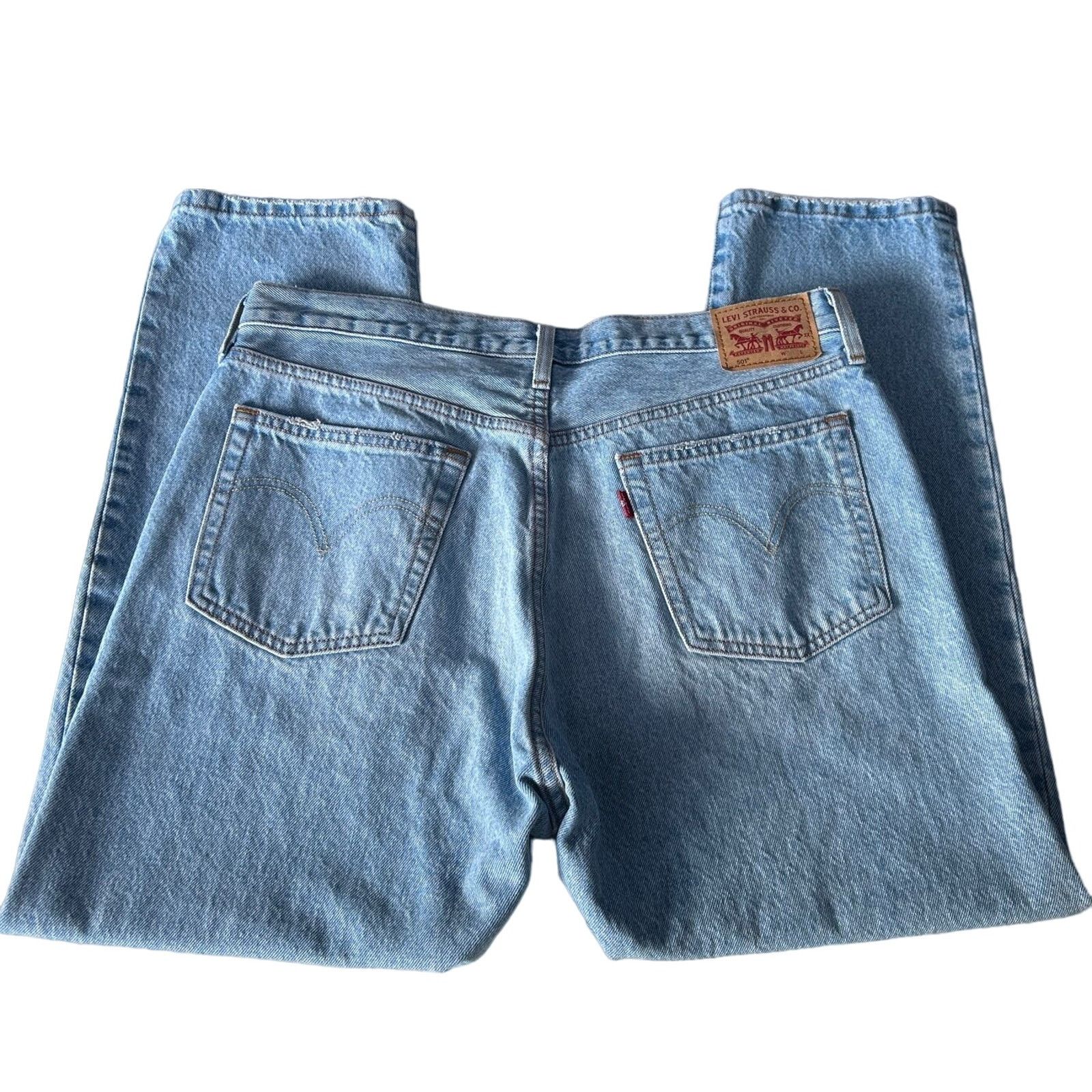 Levi's Womens Levis Button Fly Cropped Blue Jeans 32x26 XL Size 34" / US 12 / IT 48 - 3 Thumbnail