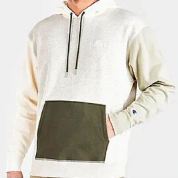 Champion Champion Classic Fleece Blocked Hoodie Olive Cream Medium Size US M / EU 48-50 / 2 - 1 Thumbnail