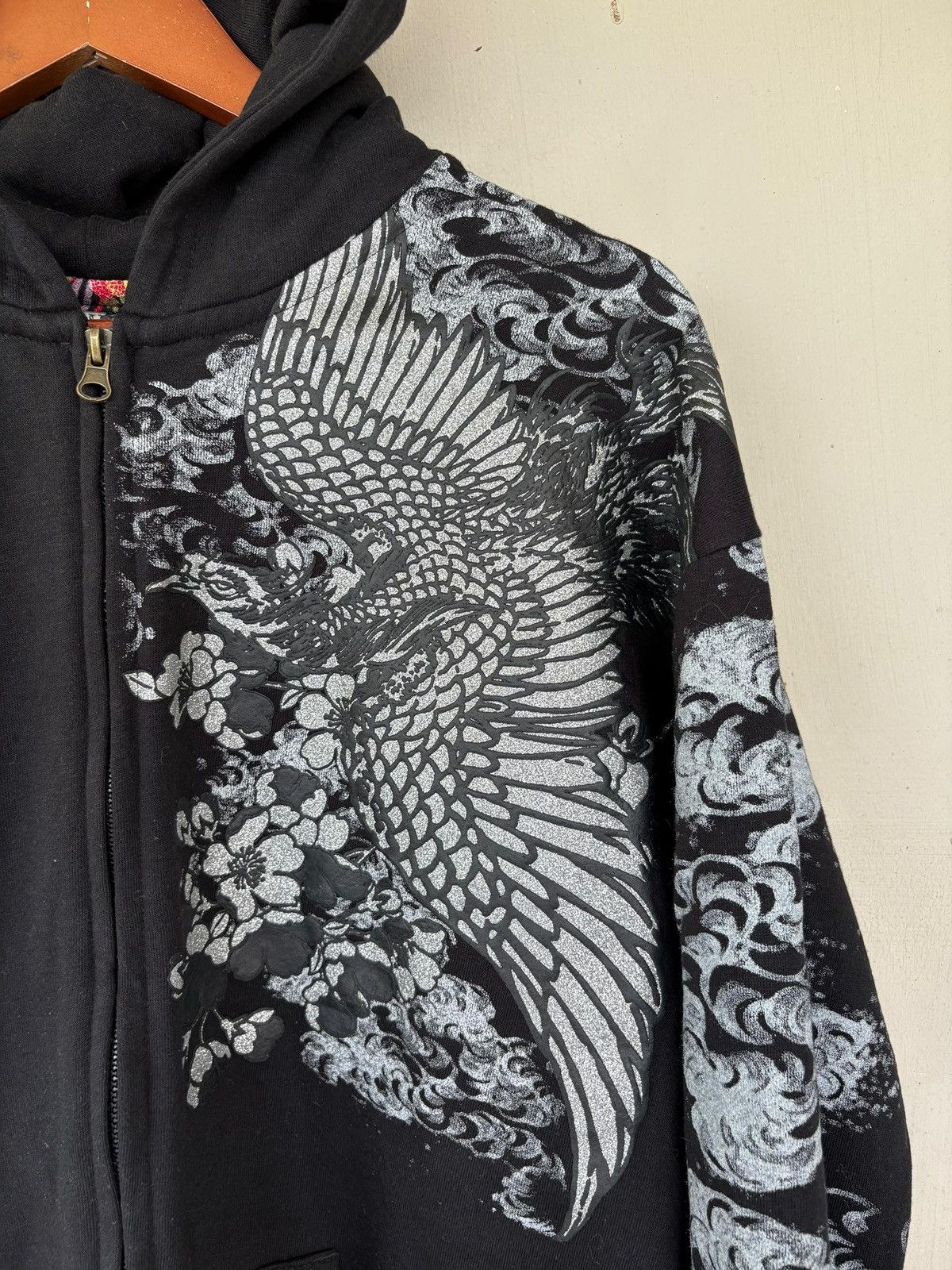 Japanese Brand VTG Phoenix Hoodie Full Print Design Japan art Stlye Size US L / EU 52-54 / 3 - 14 Thumbnail