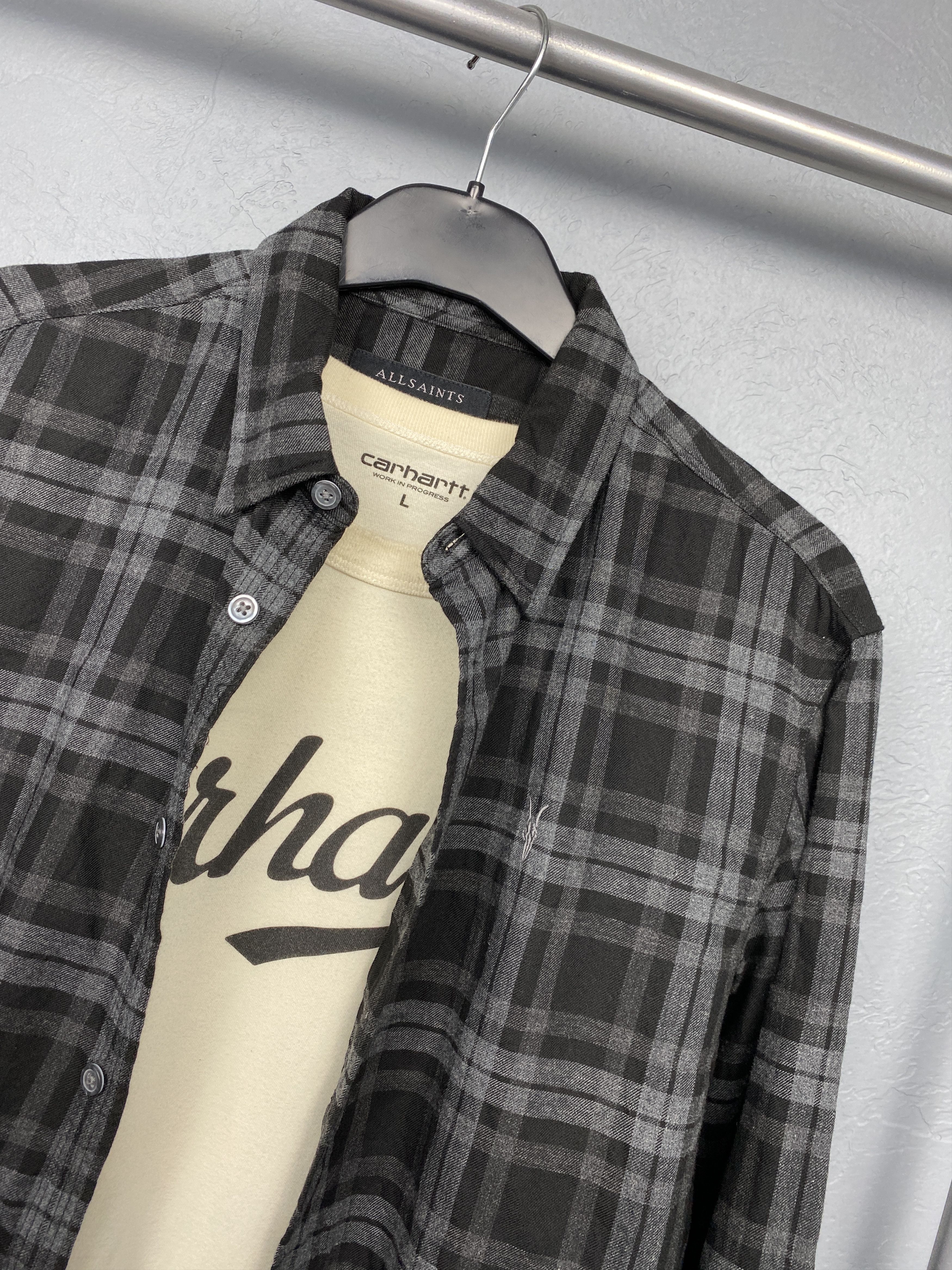 Allsaints Allsaints Vintage Mens Cortland Flannel Plaid Shirt Size US S / EU 44-46 / 1 - 2 Thumbnail
