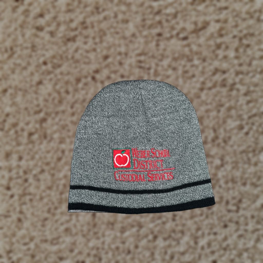 Vintage Weber School District Custodial Services Beanie Toque Adult OS Gray Acrylic Size ONE SIZE - 1 Thumbnail