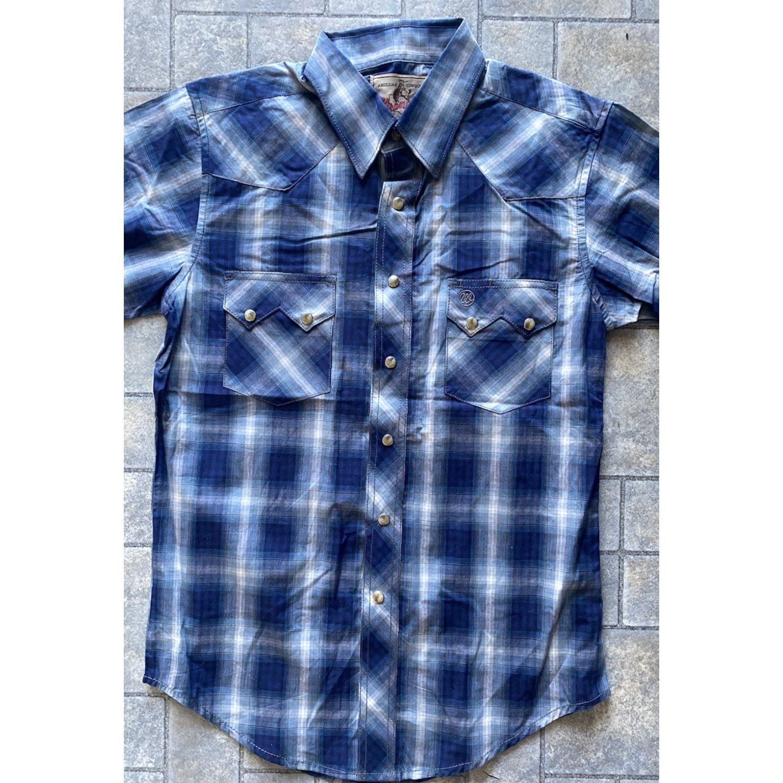 Wrangler Wrangler Shirt Western Plaid Snap Long Sleeve Blue S Men Regular Button-Up Shirt Size US S / EU 44-46 / 1 - 2 Thumbnail