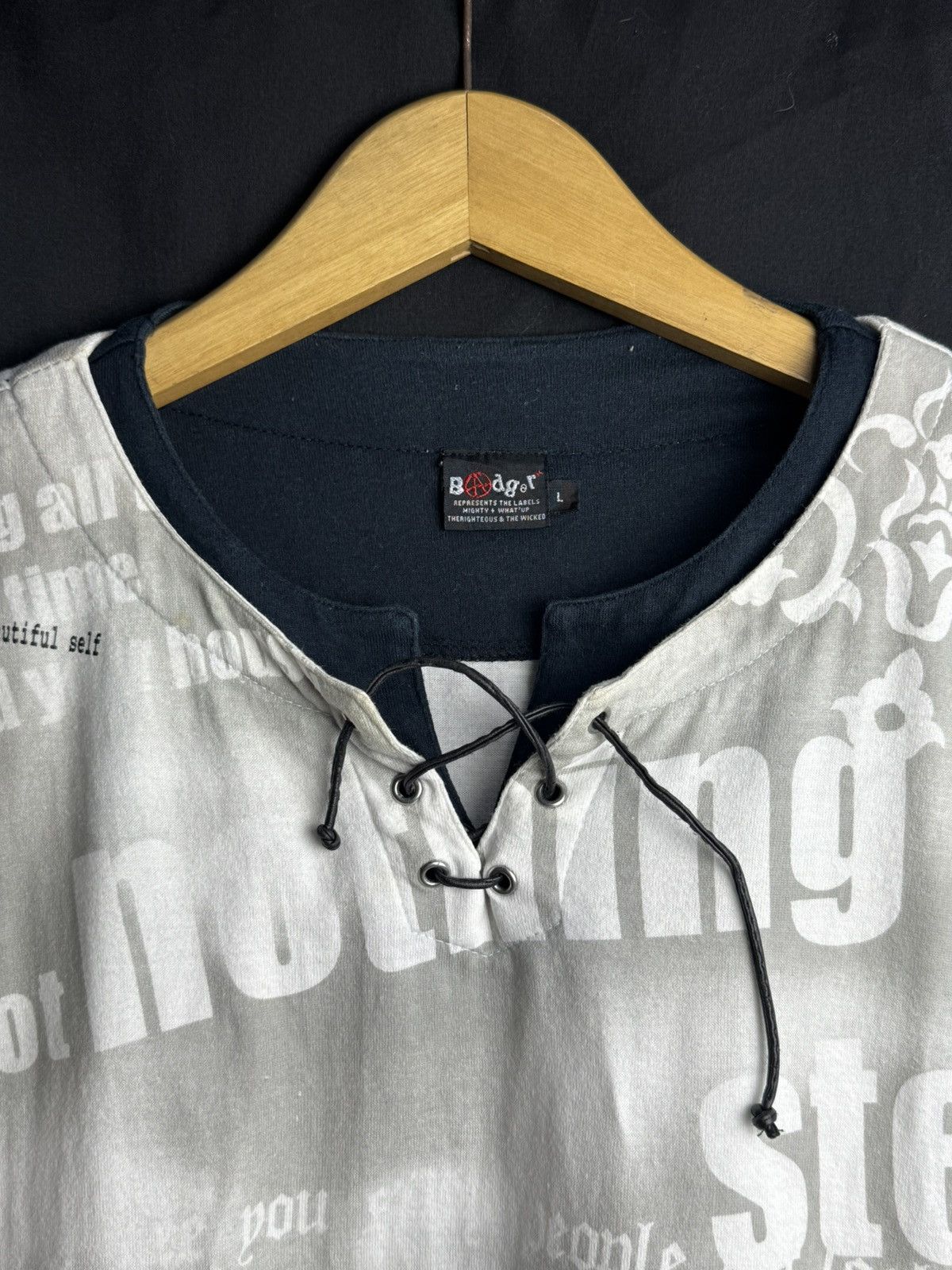 If Six Was Nine × Japanese Brand × Le Grande Bleu (L.G.B.) Japanese Poem Bodgear Long Sleeve 2000s Anarchy Size US L / EU 52-54 / 3 - 5 Thumbnail