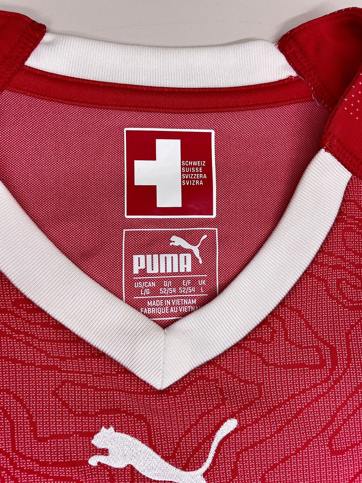 Puma Switzerland Jersey 2018-20 #6 Lang Red Home Shirt - L Size Size US L / EU 52-54 / 3 - 4 Thumbnail