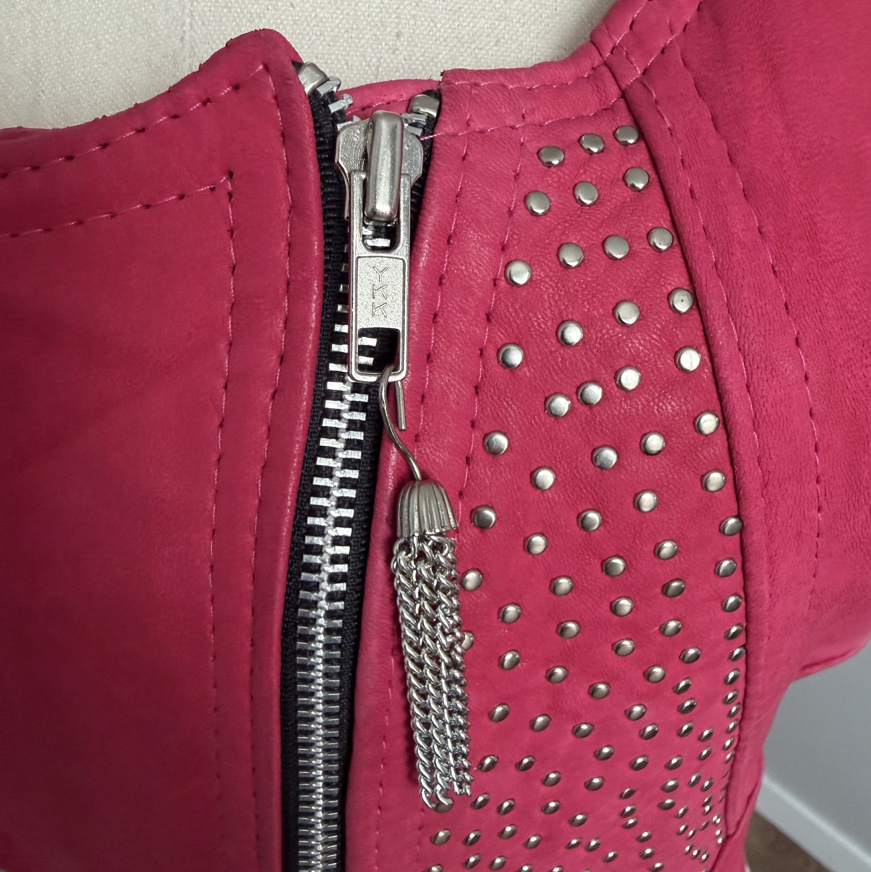 Other DECK HAND by WHITEBOYS Vintage Leather Pink Cropped Jacket Size M / US 6-8 / IT 42-44 - 8 Thumbnail
