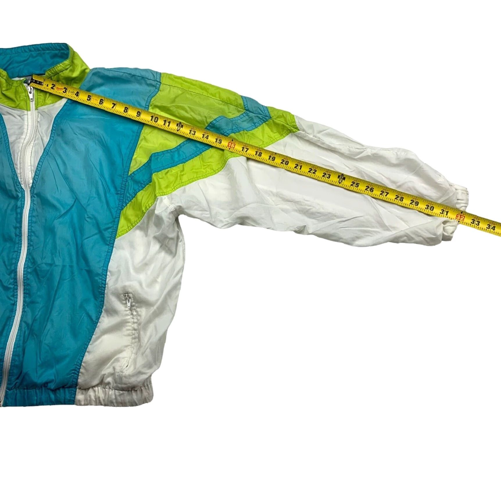 Adidas VINTAGE Adidas Women’s Trefoil Full Zip Track Jacket Neon Teal/Green Large Size L / US 10 / IT 46 - 6 Thumbnail